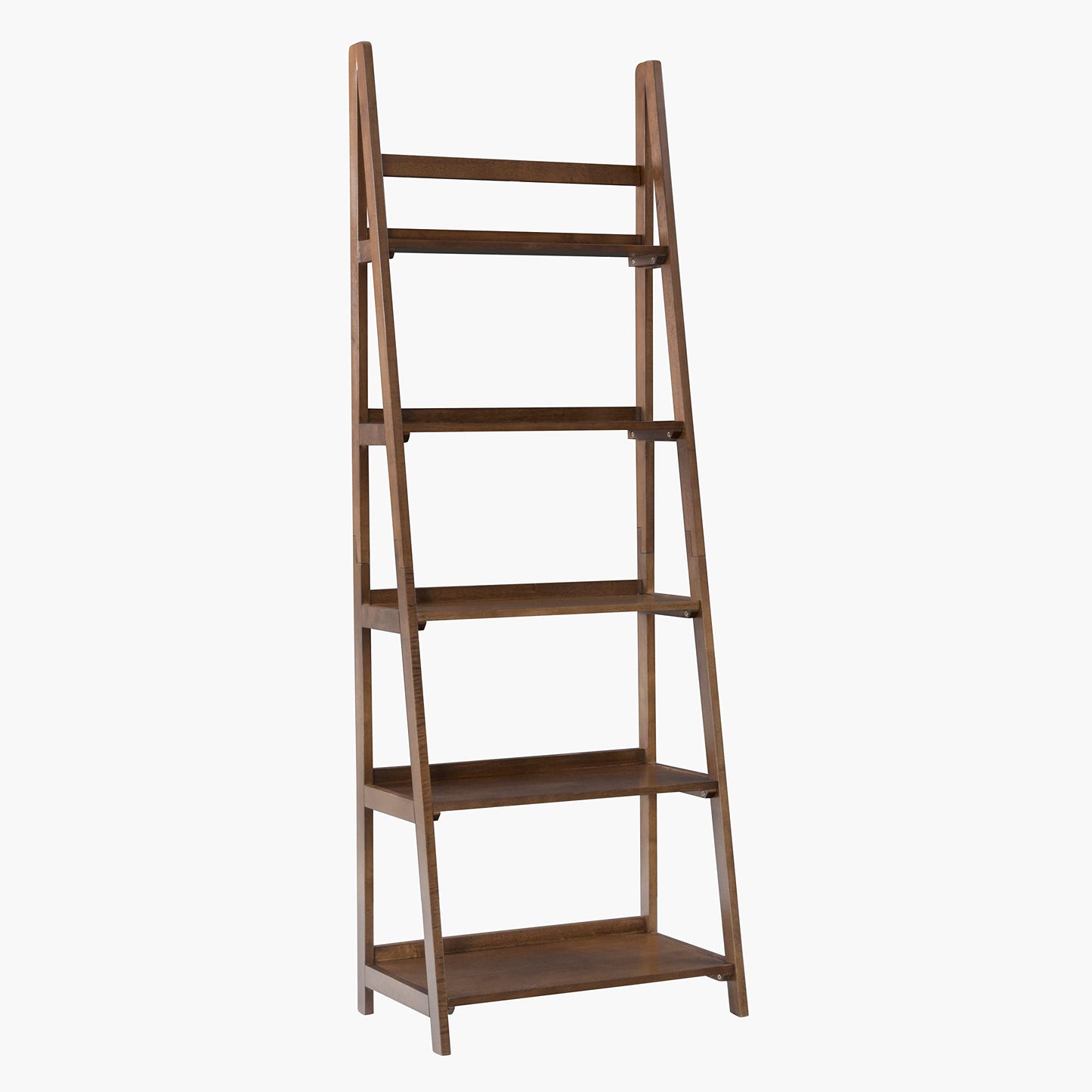 Linon Melissa Walnut Mid-Century 5 Shelf Bookcase