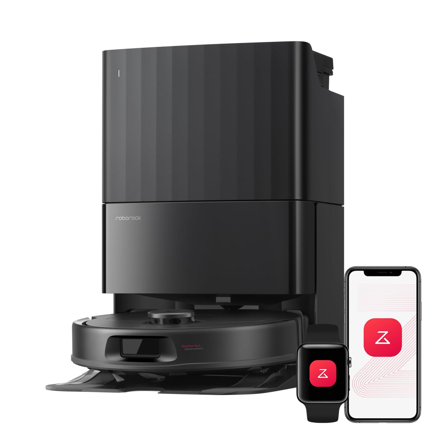roborock Qrevo S Pro Robot Vacuum and Mop, 18,500Pa Suction, Multifunctional Dock with 167℉ Mop Self-Cleaning, Smart Obstacle Avoidance, Anti-Tangle Brush, Liftable Spinning Mop, Black