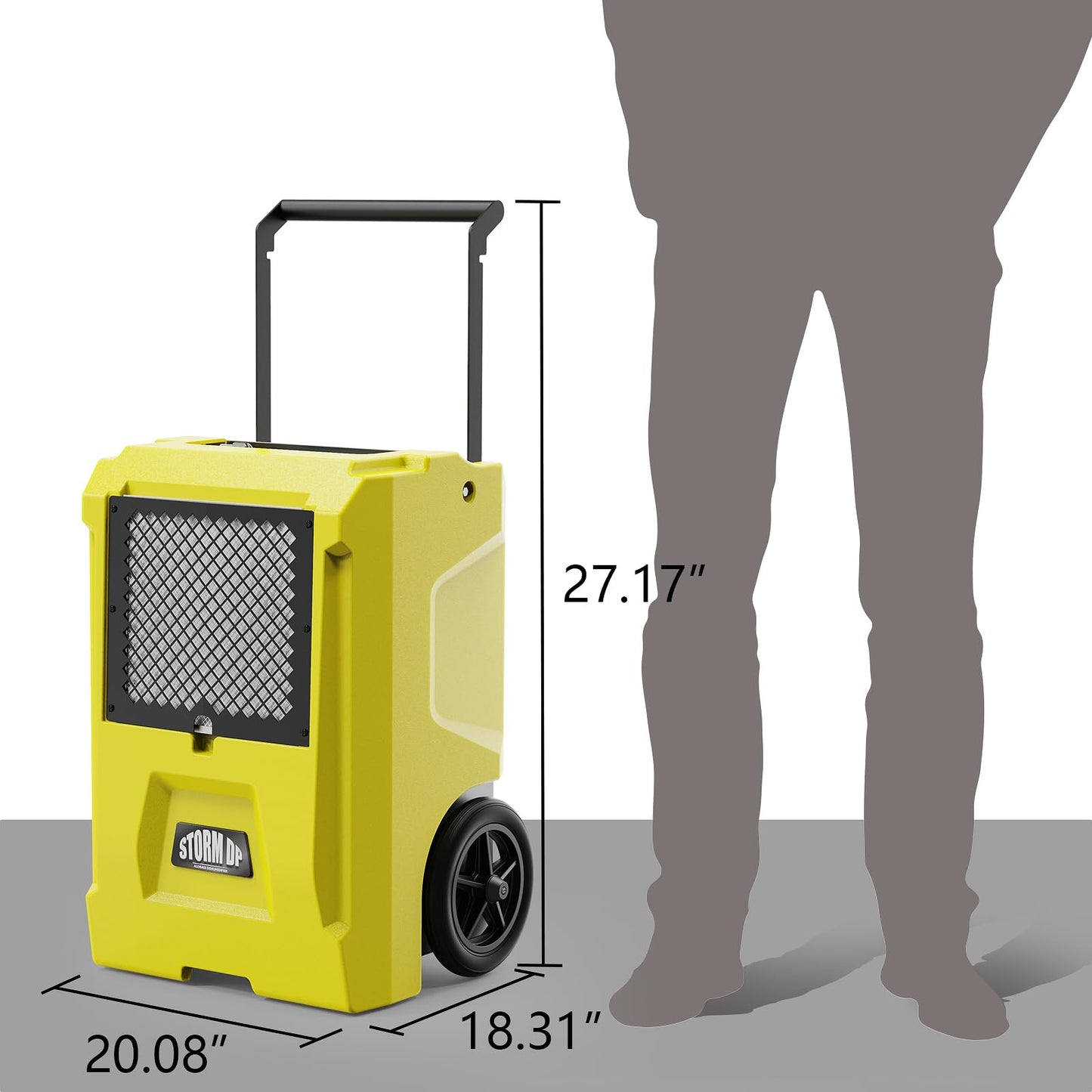ALORAIR 110 Pint Dehumidifier Commercial Grade, Built-in Pump, Includes Drain Hose, Ideal for Large Basements, Industrial or Commercial Spaces and Job Sites, 6 Years Warranty, Yellow