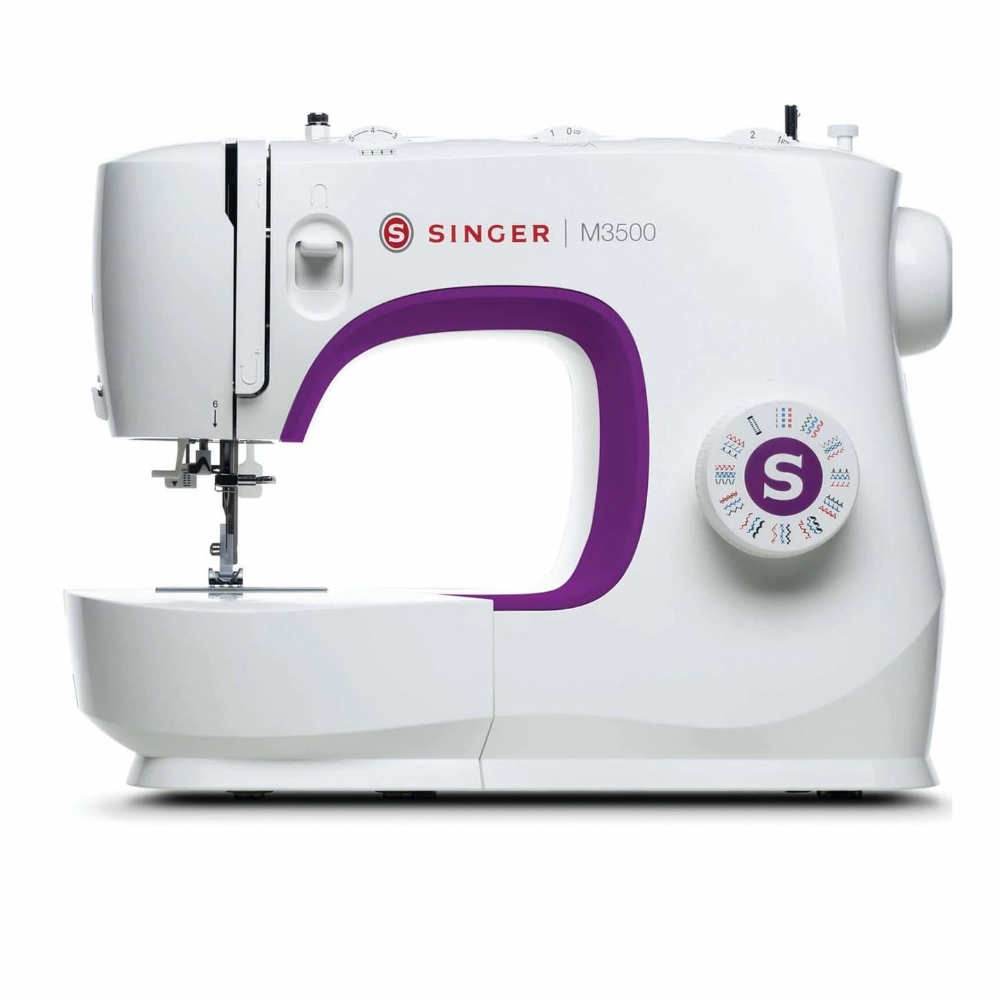 SINGER® M3500 Lightweight & Portable Sewing Machine with Accessory Kit | 32 Built-In Stitches Deliver 110 Stitch Applications | LED Light & 1-Step Buttonhole | Great for Quilting, Crafts & Mending