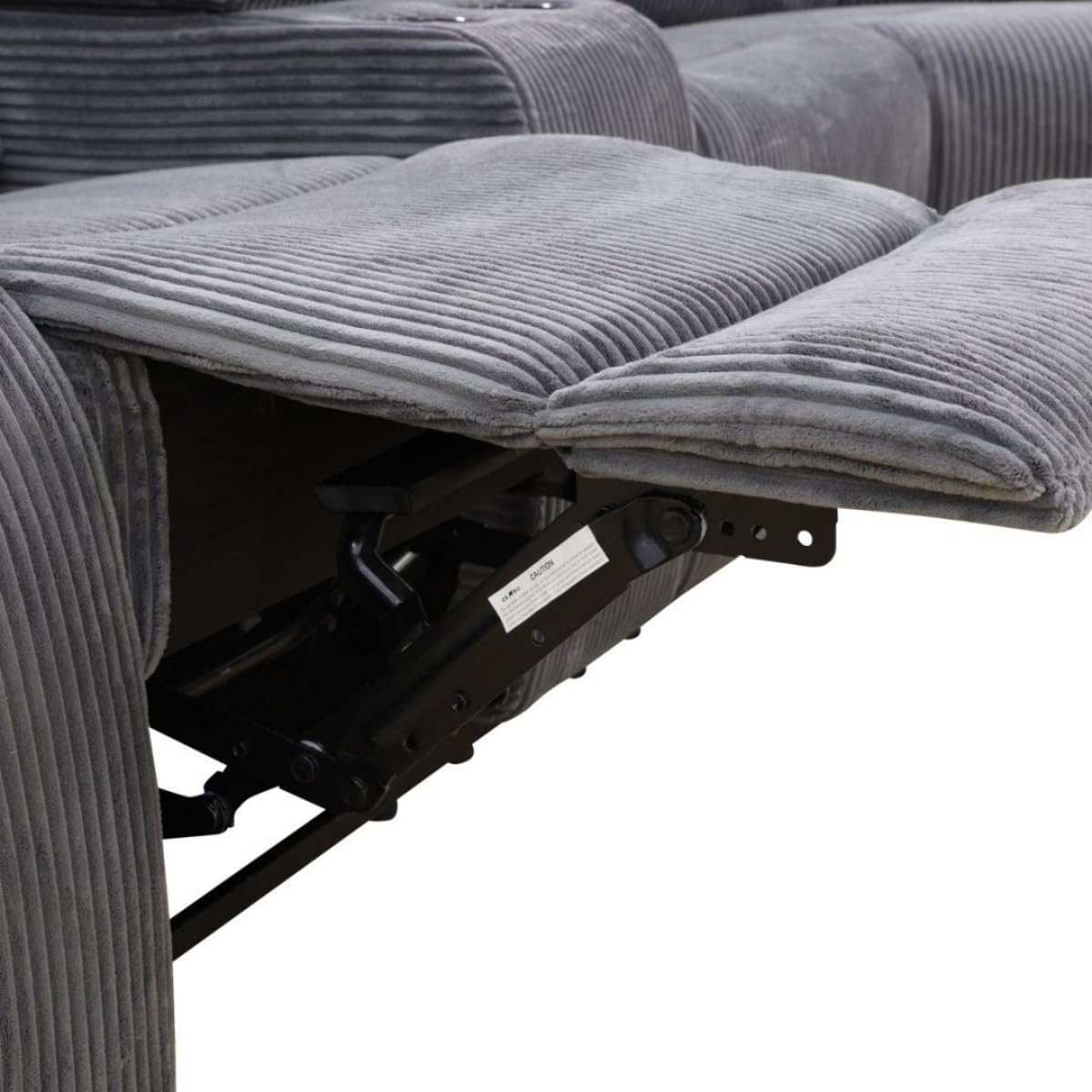 UOCFYK Reclining Sectional Sofa Set, L Shaped Recliner Couch with Cup Holder and Storage Console for Home Theater & Living Room, Dark Gray