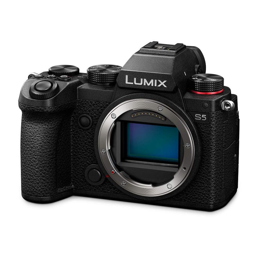 Panasonic LUMIX S5 Full Frame Mirrorless Camera, 4K 60P Video Recording with Flip Screen & WiFi, L-Mount, 5-Axis Dual I.S., DC-S5BODY (Black)