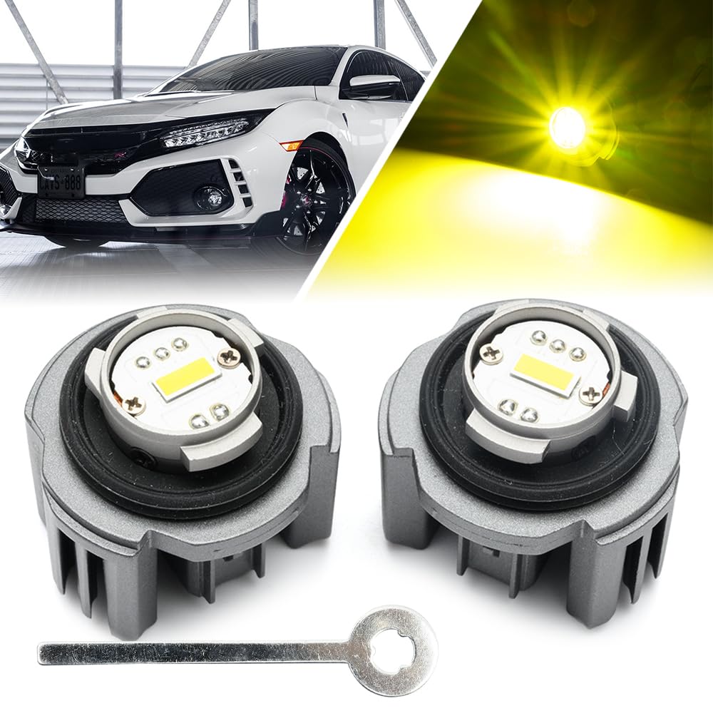 nsautolighting L1B LED Fog Light Bulbs 3200K Amber Yellow 4500LM Plug and Play for 2021+ Honda Civic Accord CR-V Ridgeline Passport Acura Inte