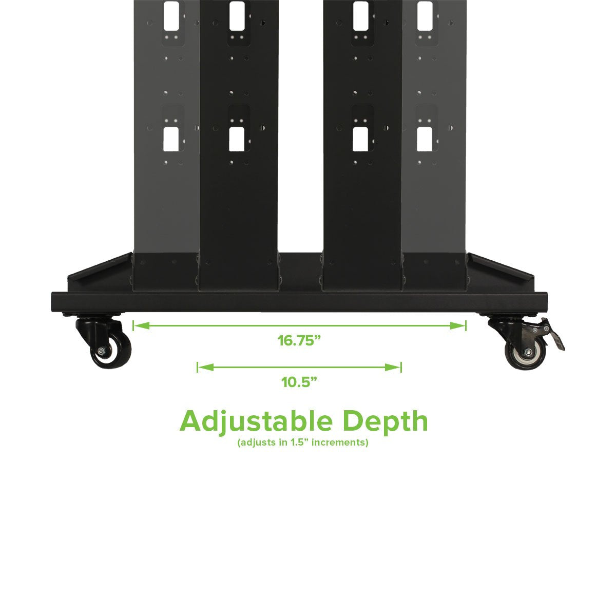 NavePoint 4ft Open Frame 19 Inch 22U 4-Post Network Server Relay Rack Rolling with Casters