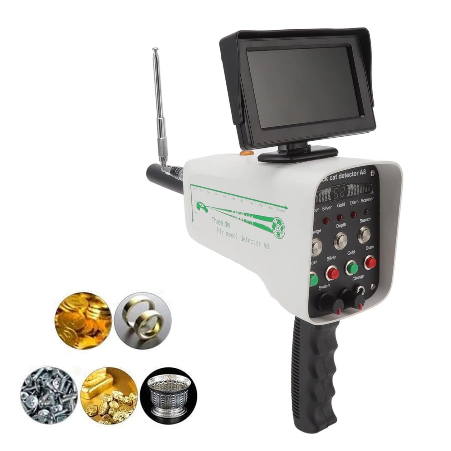 aqxreight 30m Depth Metal Locator 1000m Range Underground Metal Detection Finder with Display for Gold Silver Copper Treasure Stones (US Plug)
