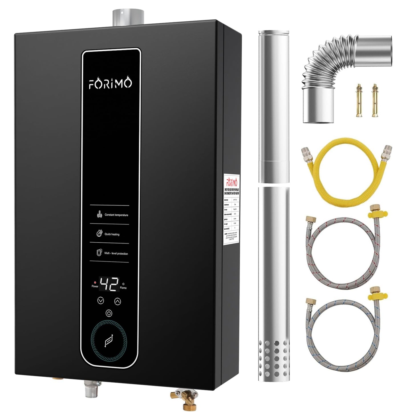 Natural Gas Tankless Water Heater, 4.74 GPM 18L Indoor,Constant propane water heater,Instant Hot Natural Gas Water Heater with Fahrenheit Digital Display,Multi-Protection