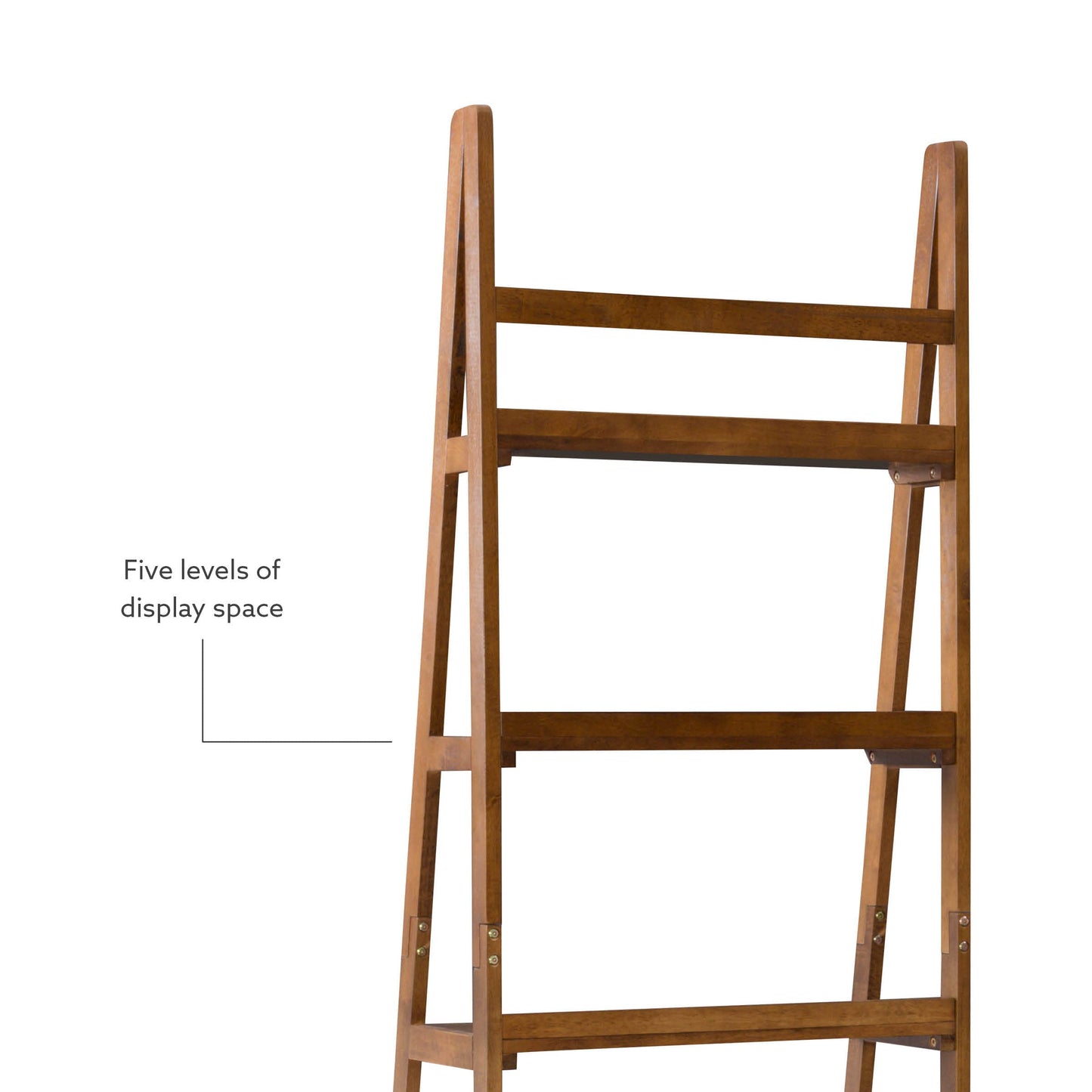 Linon Melissa Walnut Mid-Century 5 Shelf Bookcase