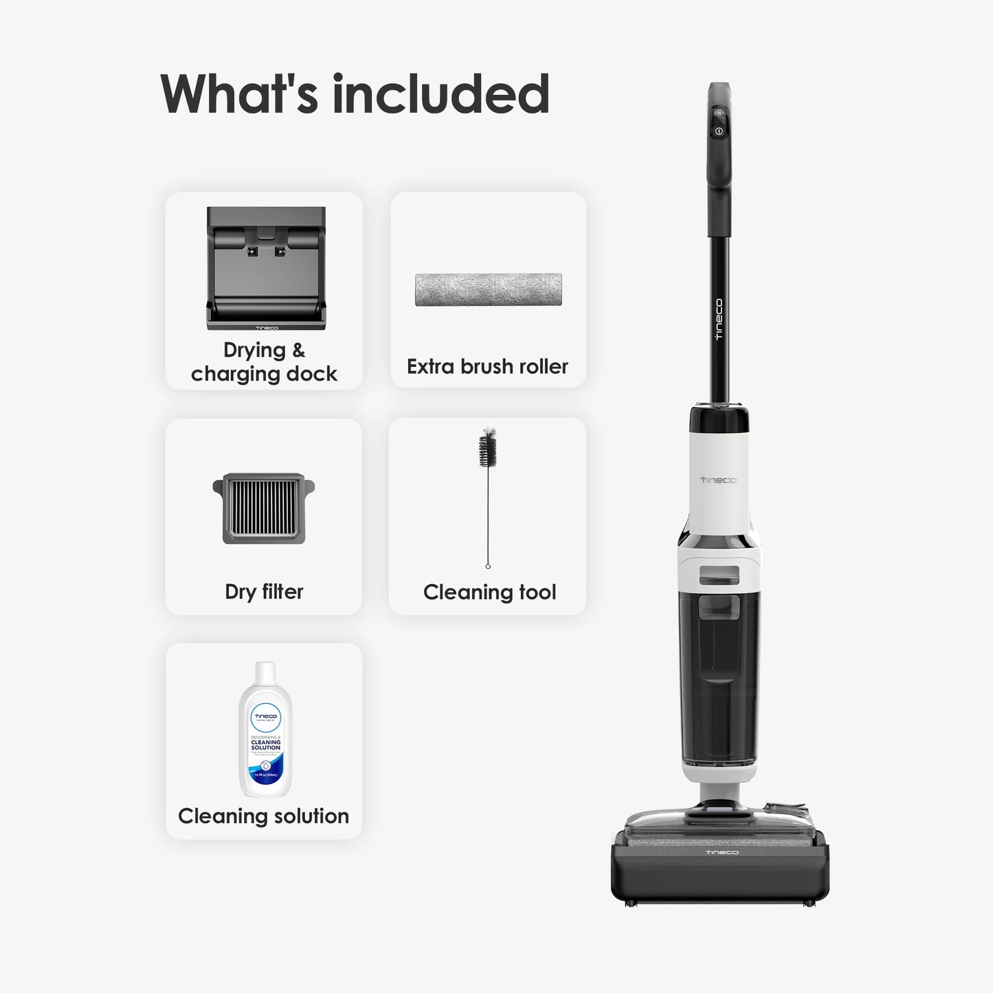 Tineco Floor ONE Stretch S6 Cordless Wet Dry Vacuum Cleaner, 180°Lay-Flat Smart Vacuum Mop, 40 Minutes Long Runtime 158℉ Flashdry Self-Cleaning, Dual-Sided Edge Cleaning Lightweight Floor Cleaner
