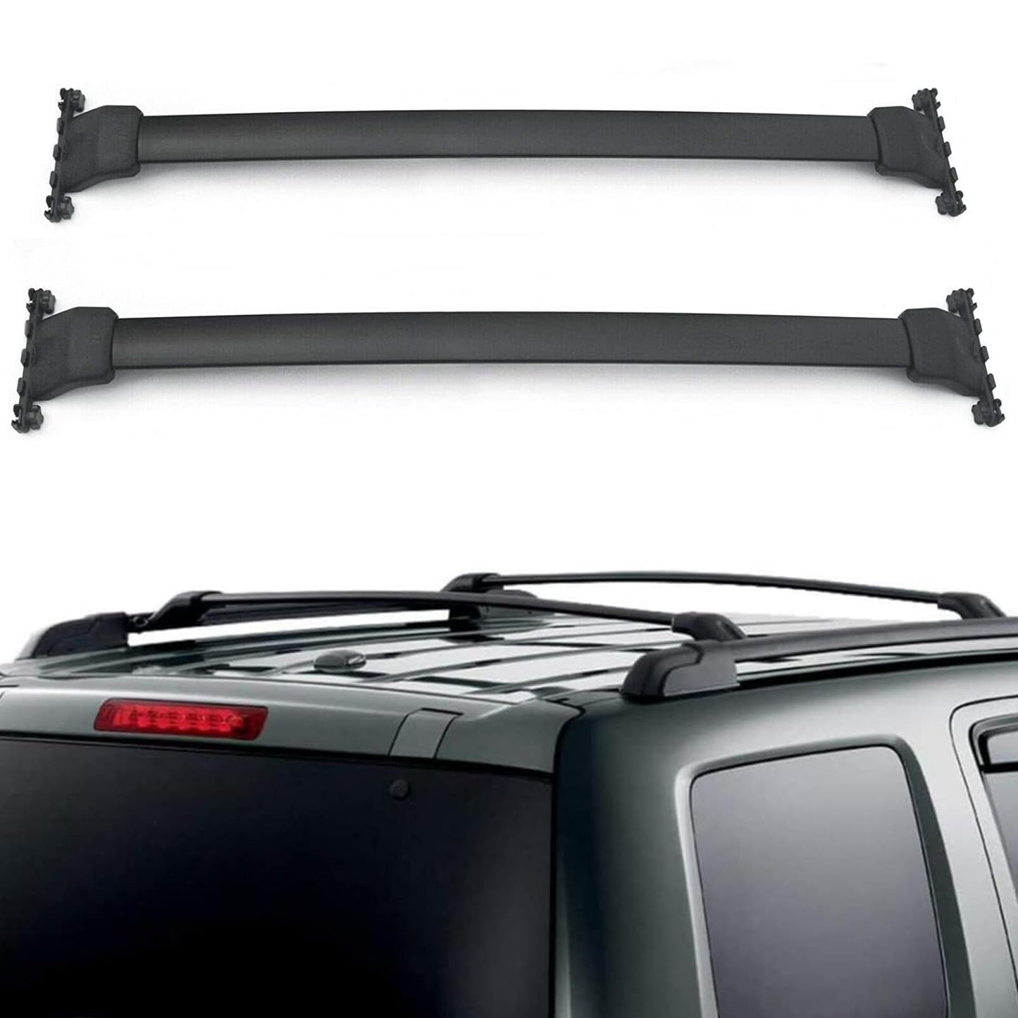 Roof Rack Side Rails Cross Bars Kit Compatible with Honda Pilot 2009-2015 | Aluminum Black Roof Luggage Carrier (4Pcs)