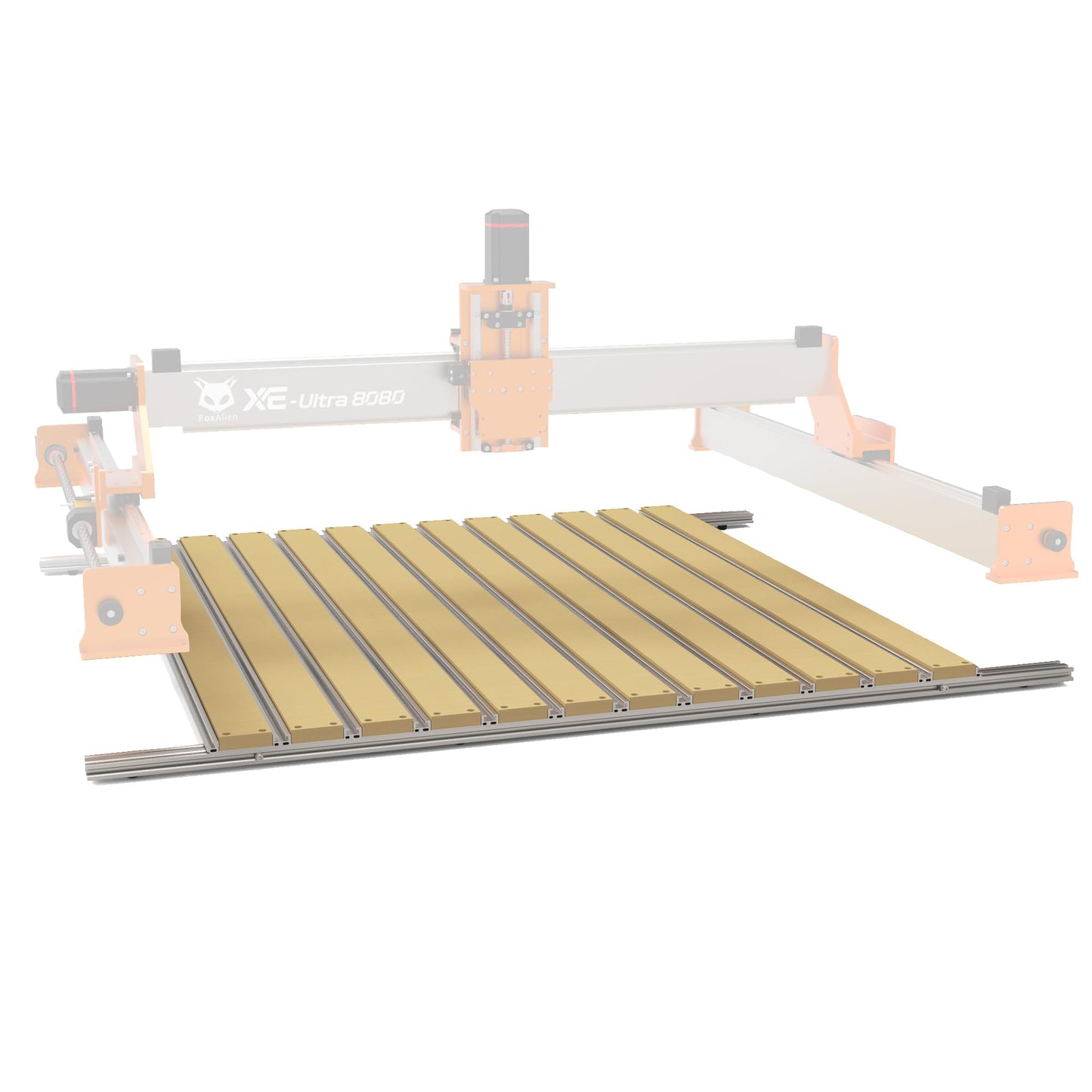 FoxAlien T-slot Hybrid Spoilboard Work Table and Aluminum Profile Base Frame Upgrade Kit for XE-Ultra 8080 CNC Router Machine