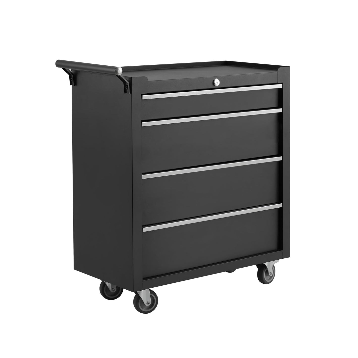 EliteEdge 24” Heavy-Duty Rolling Tool Cabinet, 4-Drawer Lockable Steel Tool Chest with 4 Locking Wheels & Reinforced Frame, High Weight Capacity Organizer for Garage, Workshop, and Home Use