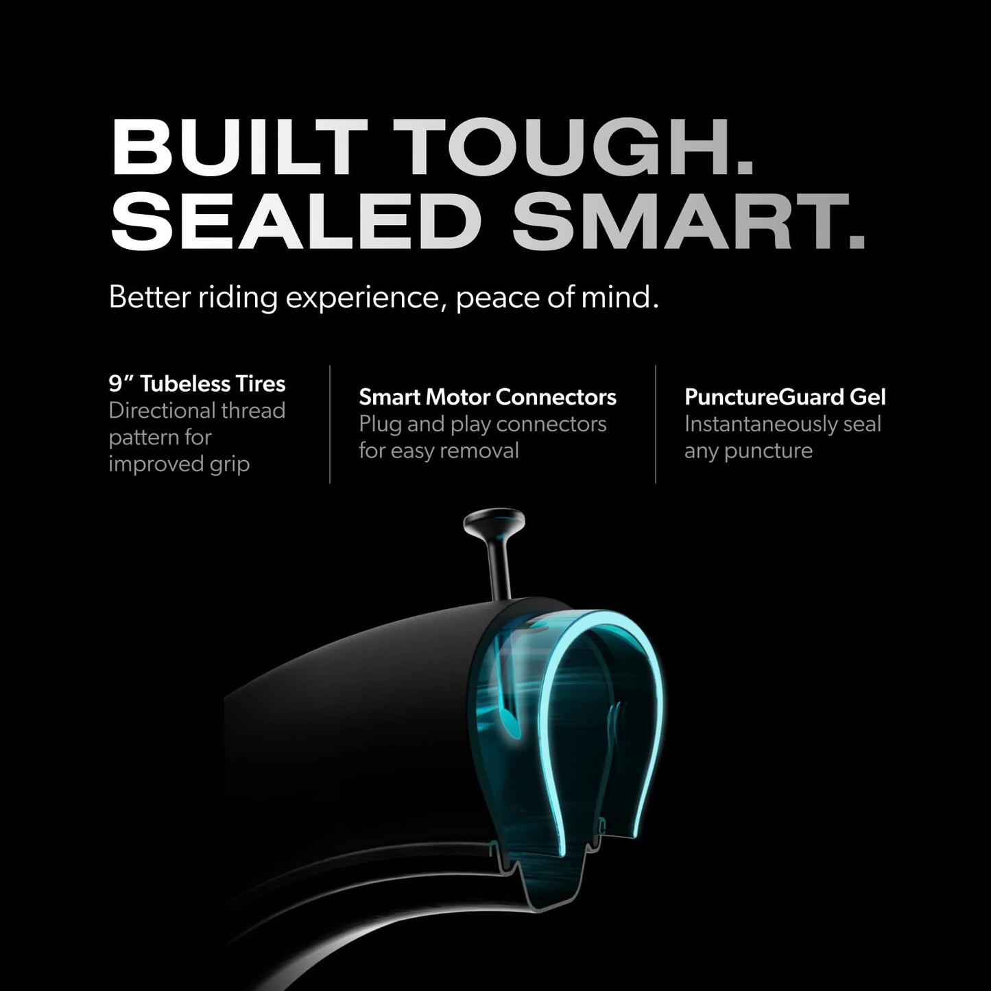 Apollo Go Electric Scooter for Adults with Dual 350W Motors, 28 MPH Top Speed, Up to 30-Mile Range, Airflow Suspension, Self-Healing Tires & 360° Lighting - E Scooter for Powerful All-Terrain Rides