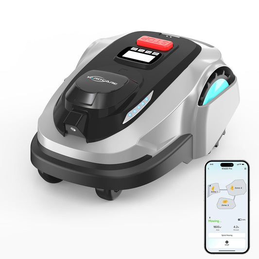 YARDCARE N1600 PRO Robot Lawn Mower, Wireless Design with RTK+Vision Navigation, 0.4 Acre Coverage, APP Smart Control Robot Lawn Mower, Multi-Zone Mowing, Curved Path, Adjustable Cutting Height