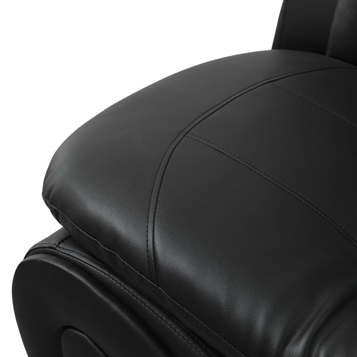 UOCFYK Lounge Comfy Faux Leather Sectional Sofa Modern Couch for Small Living Room/Dorm/Bedroom/Office/Apartment for Small Spaces, (Black-1, Three-Piece)