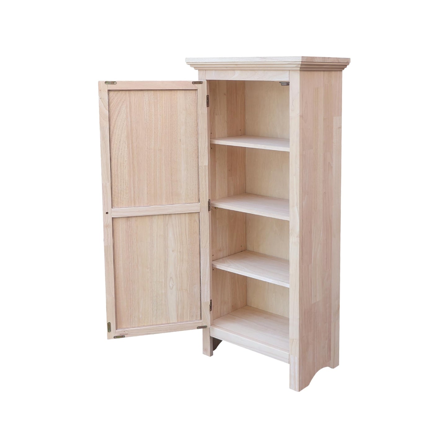 Single Jelly Cabinet, Solid Parawood Construction, 22.8"W x 12.5"D x 51"H, Easy Assembly, Kitchen Pantry Storage Cabinet