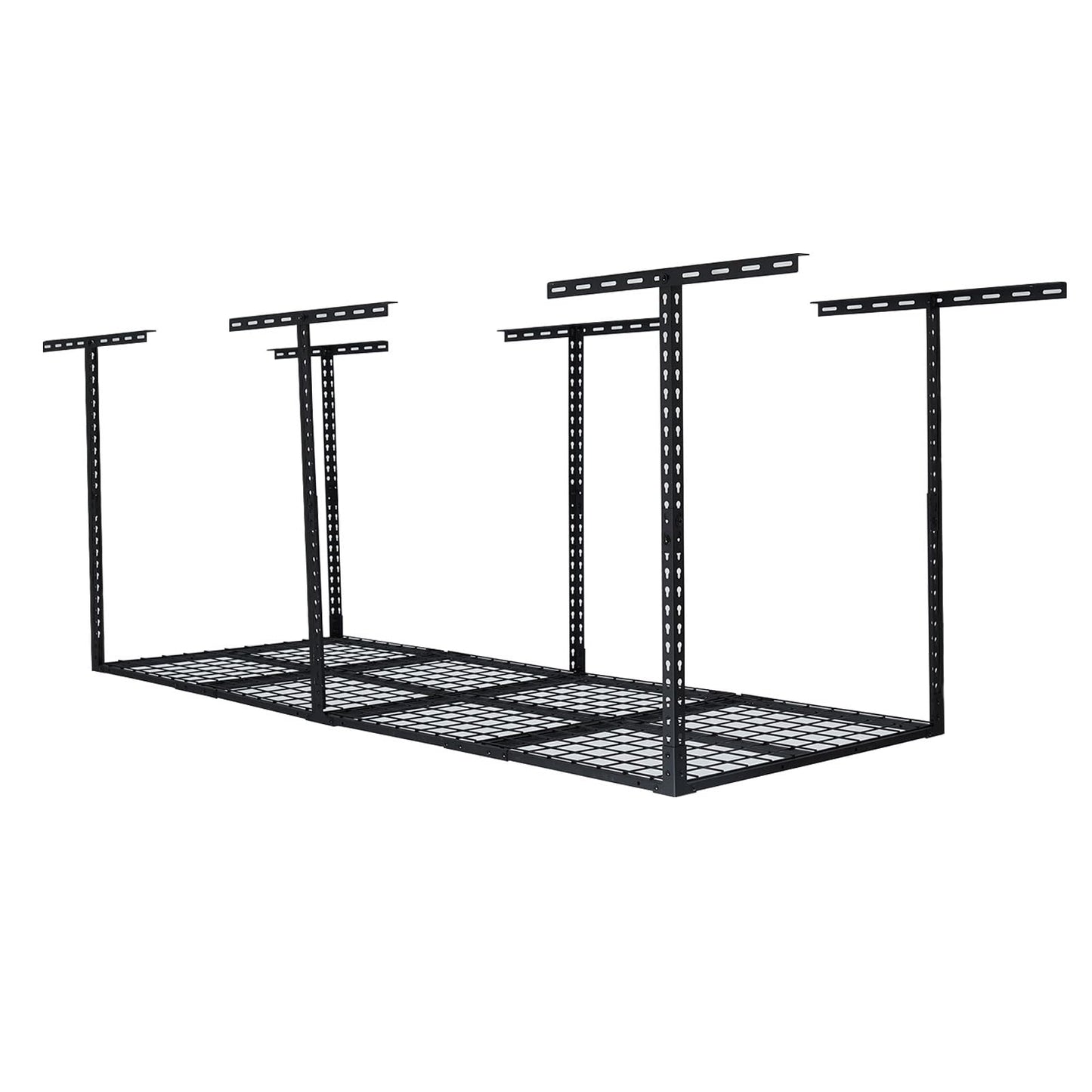 GarveeLife 3x8 ft Heavy Duty Overhead Garage Storage Rack, Adjustable Ceiling Storage Racks with 600 LBS Weight Capacity, Metal Garage Storage Organization Systerm, Black