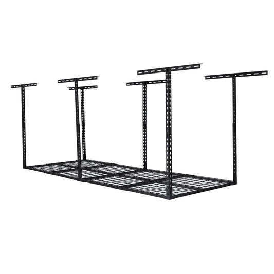 GarveeLife 3x8 ft Heavy Duty Overhead Garage Storage Rack, Adjustable Ceiling Storage Racks with 600 LBS Weight Capacity, Metal Garage Storage Organization Systerm, Black
