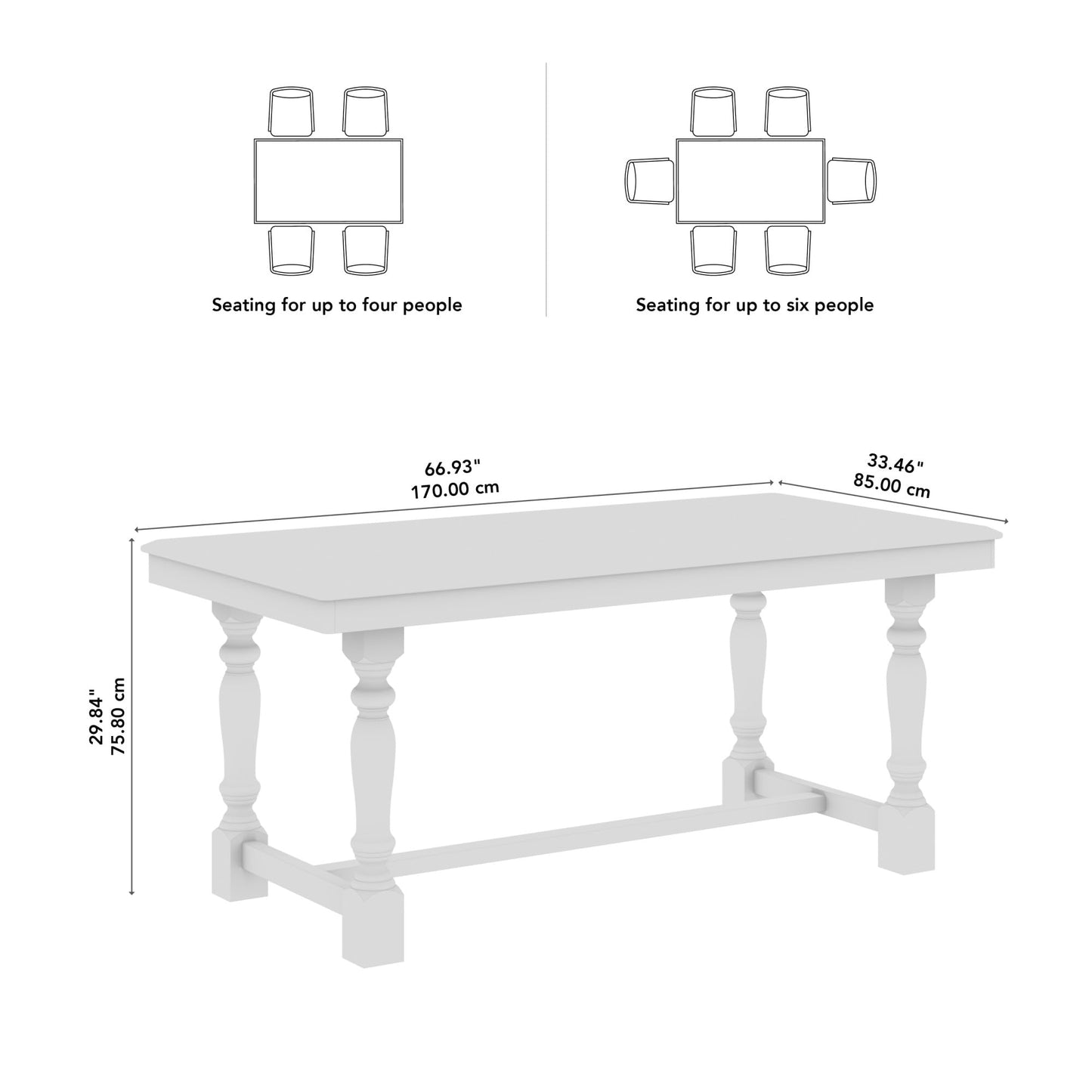 Bush Home 67-Inch Dining Table for 4-6 People, Squire Trestle Farmhouse Rectangular Wood Dining Room Table, Kitchen, Living Room, Sterling Dining Collection, Burnished Medium Brown and Black Paint