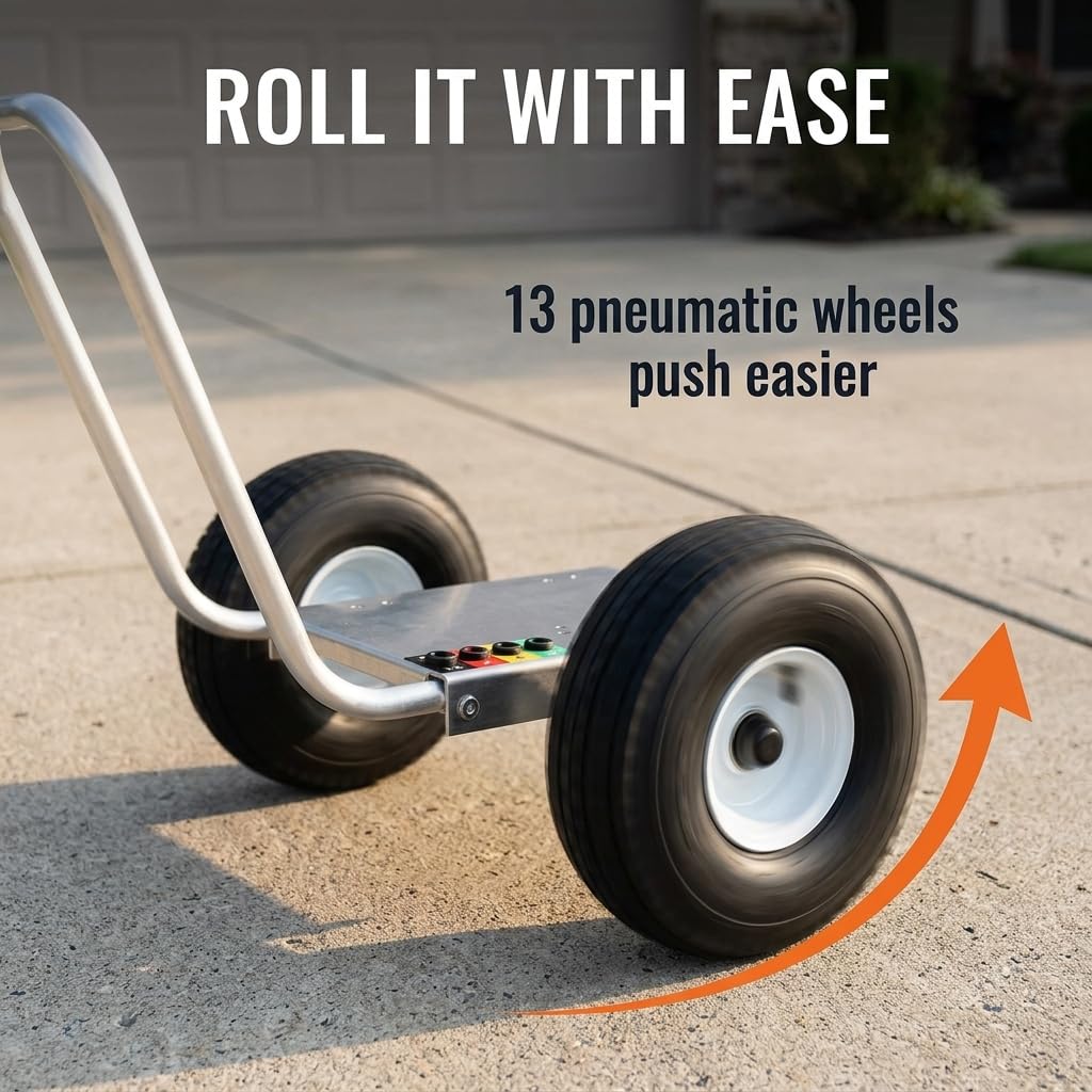 Ultimate Washer Professional Pressure Washer Cart Frame with Wheels and Push Handle (10 x 15, Silver)