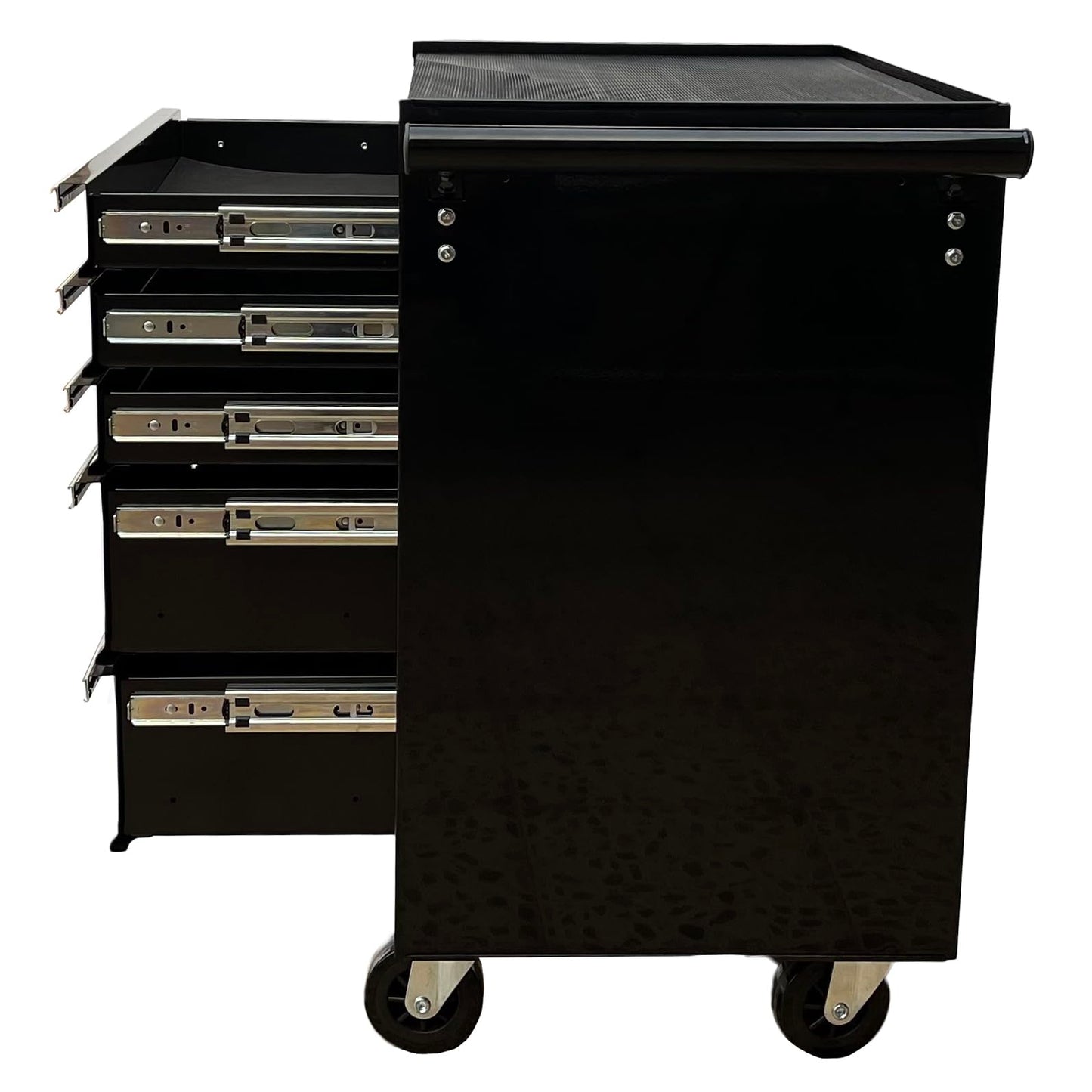 Workington Professional Industrial Rolling Metal Tool Chest with 5 Drawers, 26" 5-Drawer Tool Chest Cabinet with Ball Bearing Drawer Slides, Steel Tool Storage Box Organizer 4102 Black