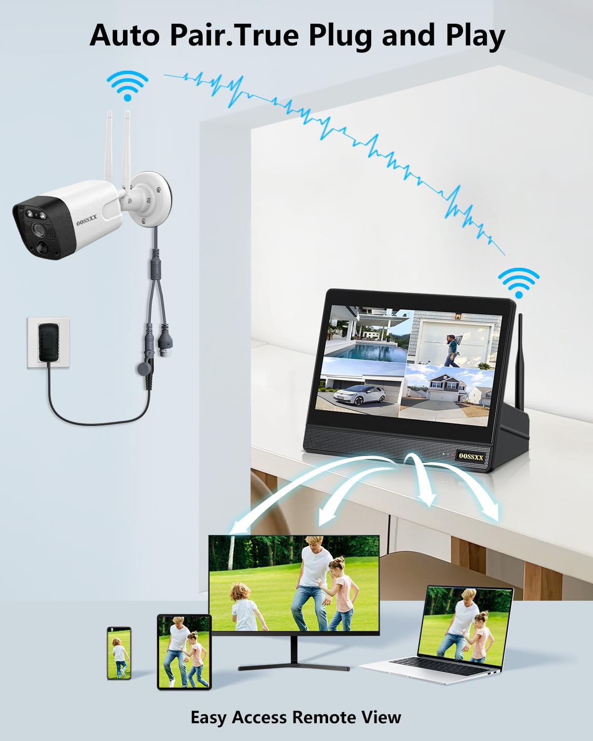 (2026 Updated) 5MP Wireless Security Camera System with 10CH NVR & 10" IPS Monitor, 4 Dual-Antenna Cameras, Dual-Band WiFi, 2-Way Audio, IP66 Waterproof, 1TB HDD, Free App
