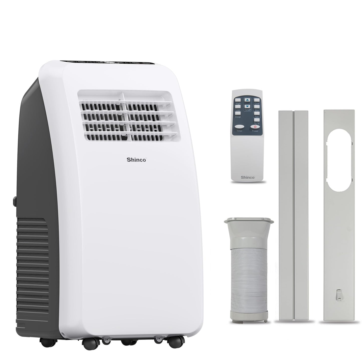 Shinco 8,000 BTU Portable Air Conditioner - 3-in-1 Cool/Dehumidifier/Fan for Rooms Up to 350 sq.ft, Remote Control & 24H Timer, Compact AC Unit for Bedroom/Office