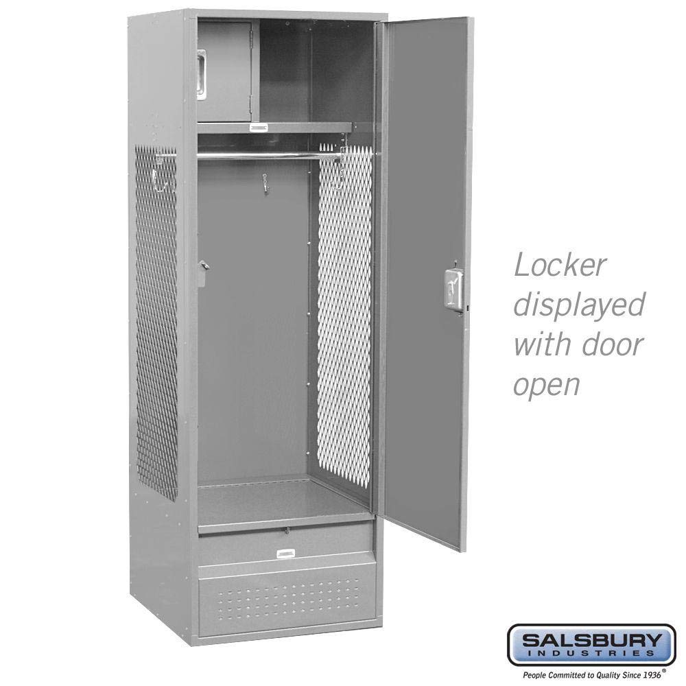 Salsbury Industries 71024GY-U Solid Door 6-Feet High 24-Inch Deep Unassembled Standard Gear Metal Locker, Gray