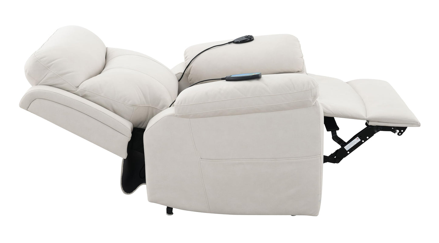 Acme Chriki Microfiber Upholstered Power Recliner with Lift & Massage in Beige