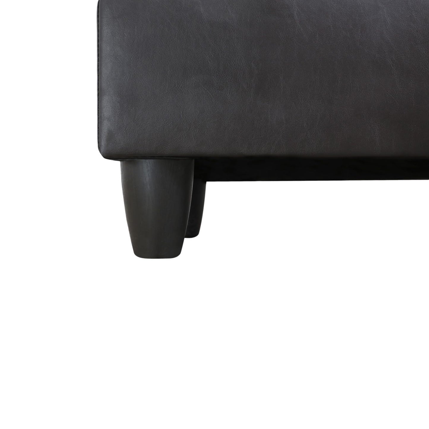 UOCFYK Sectional Sofa Couch with Right Chaise, L Shaped Couches Lint and PVC for Living Room, Office, Apartments, Small Space, Dark Brown