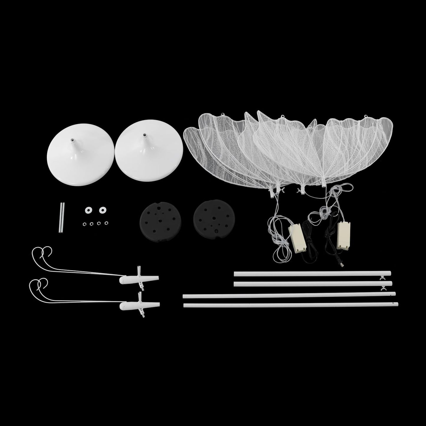 DYRABREST Butterfly LED Aisle Lights, Adjustable Height 57.5-70.1in, White Warm Light, Iron Material, 2-Pack for Weddings