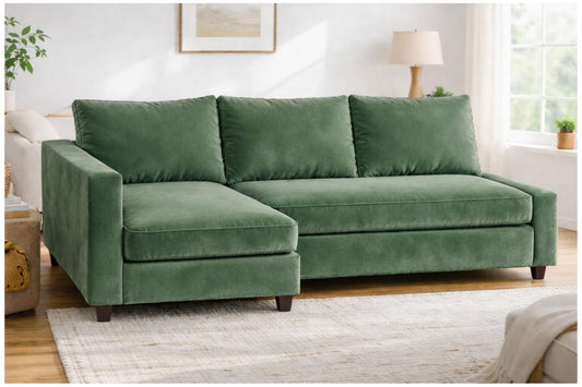 HomeTown Market Heavy Duty Velvet Friheten Sofa Cover Replacement Compatible with IKEA Friheten Sofa Bed Sleeper Sectional Corner Slipcover (Velvet Light Green Right)