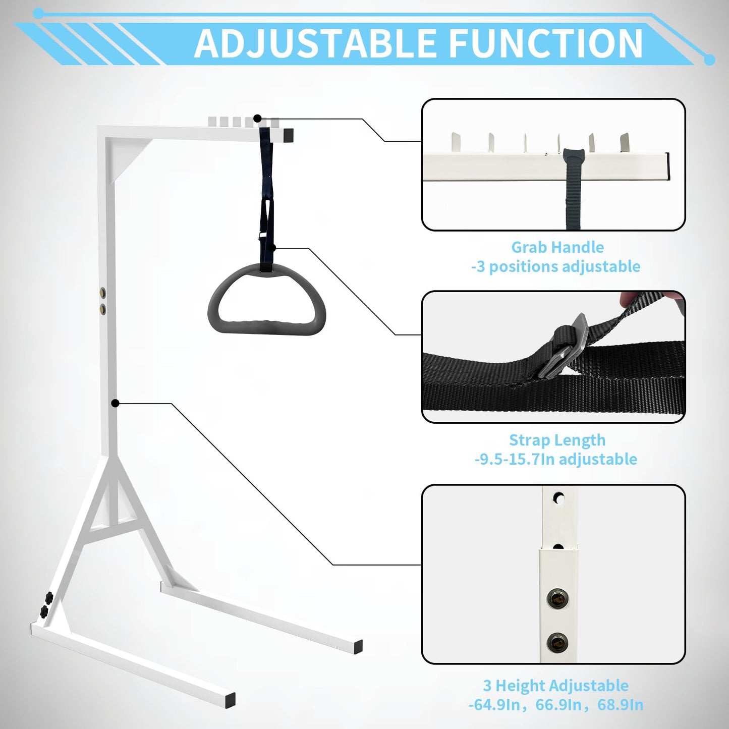 Bed Trapeze, Trapeze Bar For Bed Mobility Patient Aid Hospital Bed Triangle Pull Up Floor Stand Bar Heavy Duty Bed Trapeze For Elderly Assist Aid Quality Materials, Easy to assemble, Works very well.
