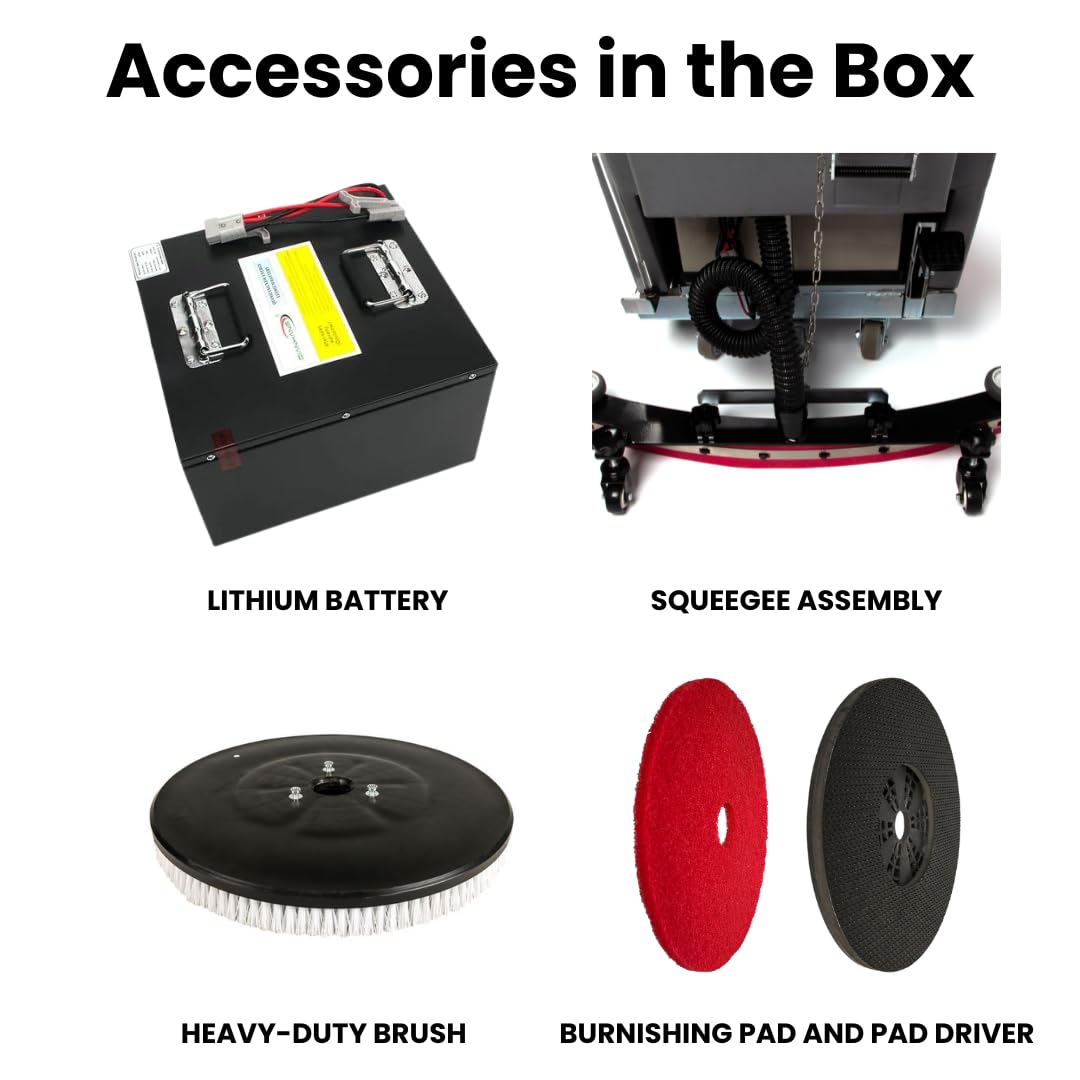 22" Self-Propelled Walk-Behind Floor Scrubber Dryer Machine, Forward & Reverse Drive, Adjustable Speed, 36,000 Ft²/h, 3.5-Hour Fast Charging, Up to 5 Hours Runtime, LiFePO4 Battery