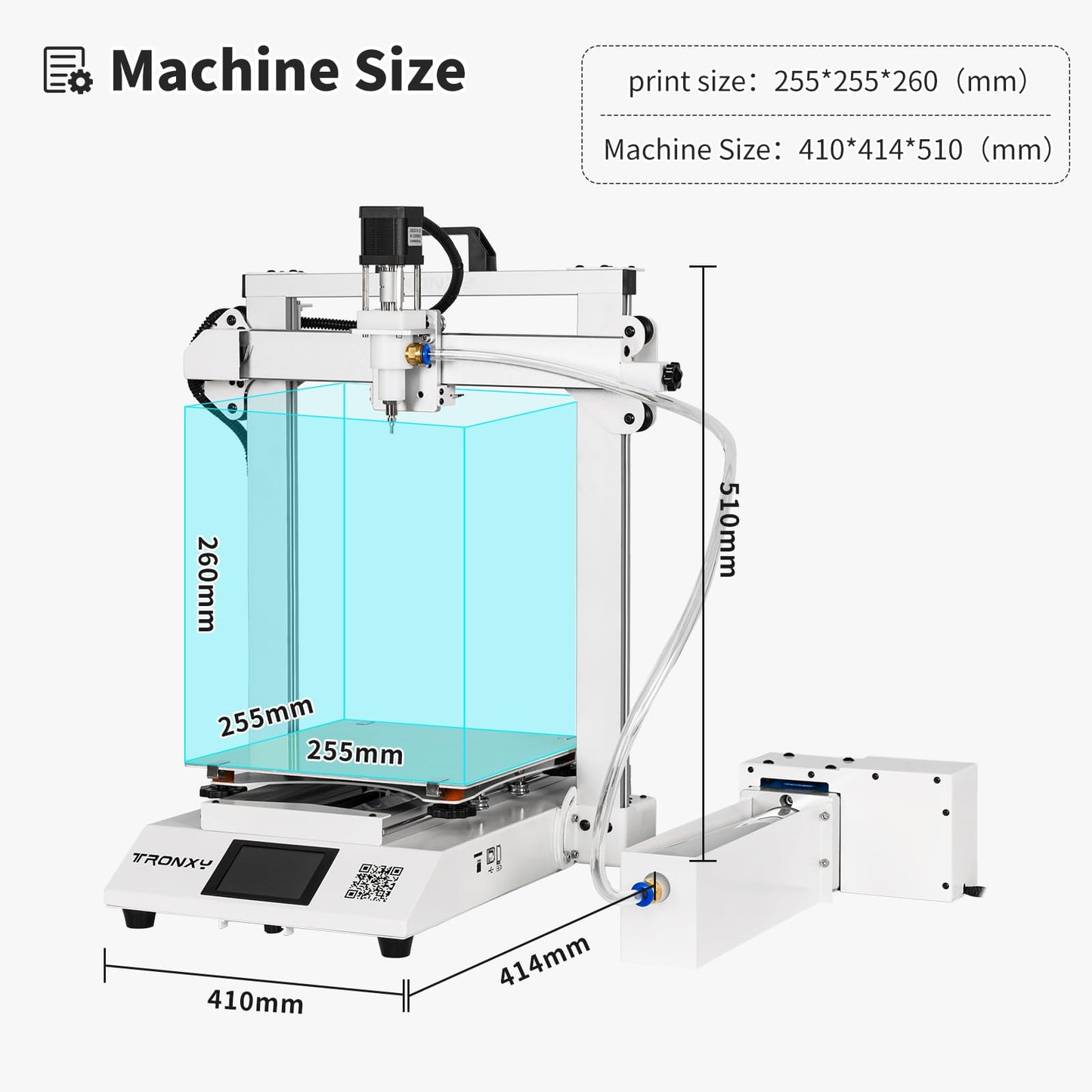 TRONXY 3D Printers Moore 2Pro Clay 3D Printer Building Size 10x10x10.2inch with Feeding System Electric Putter Ceramic 3D Printing