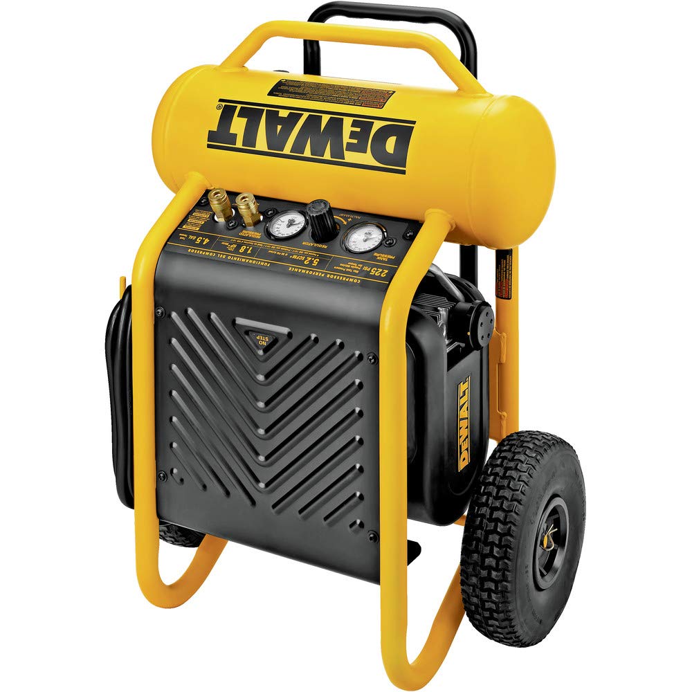 DEWALT Air Compressor, 225-PSI Max, Hand Carry with Wheels, 4-1/2 Gallon (D55146)