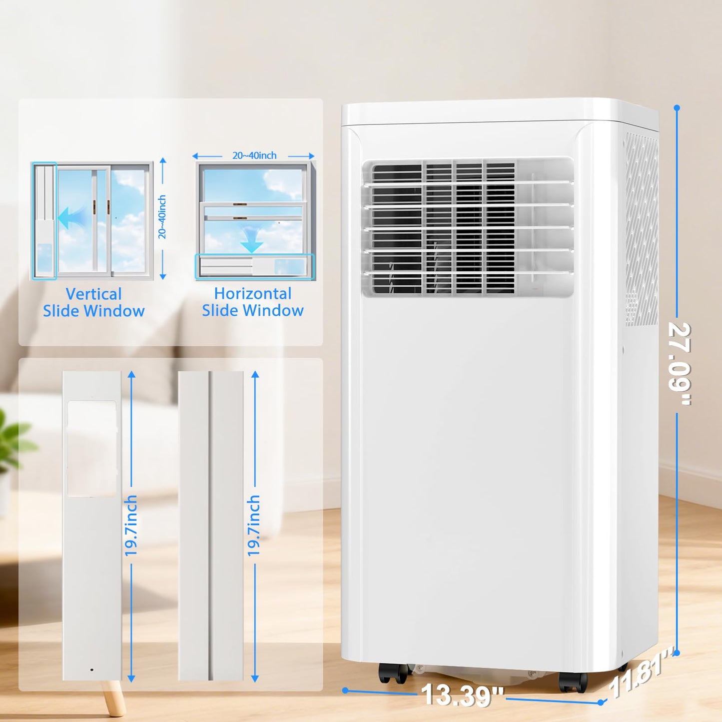 Antarctic Star Portable Air Conditioner 8,050 BTU for Rooms up to 450 Sq. Ft, 4 Modes Portable AC Unit with Cooling, Dehumidifier, Fan & Sleep, Remote Control, 24H Timer & Window Kit for Bedroom