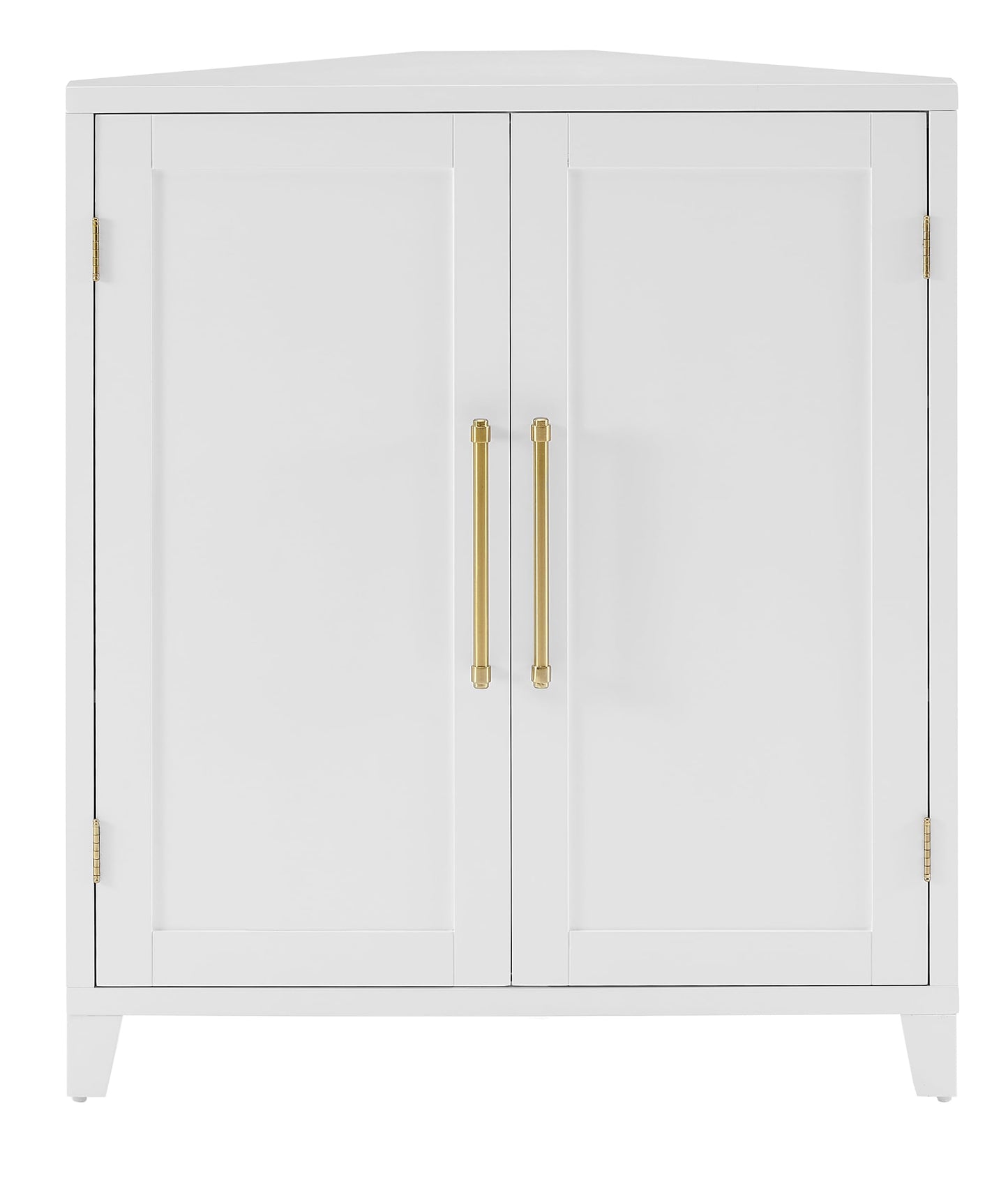 Crosley Furniture Roarke Stackable Corner Pantry Storage Cabinet with Shelves, Kitchen, Dining, Laundry, White