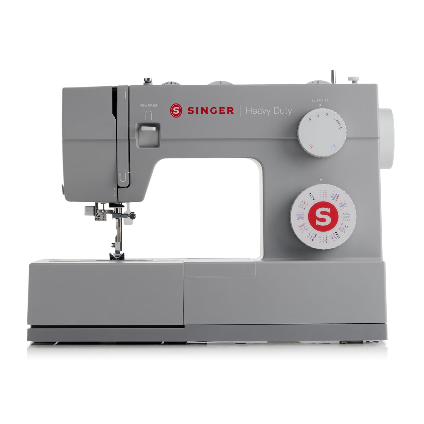 SINGER® Heavy Duty 4452 (Grey) High Speed Sewing Machine + Accessories | 32 Built-In Stitches Deliver 110 Stitch Applications | 50% More Power for Thick Fabrics, 1100 Stitches/Min, 1-Step Buttonhole