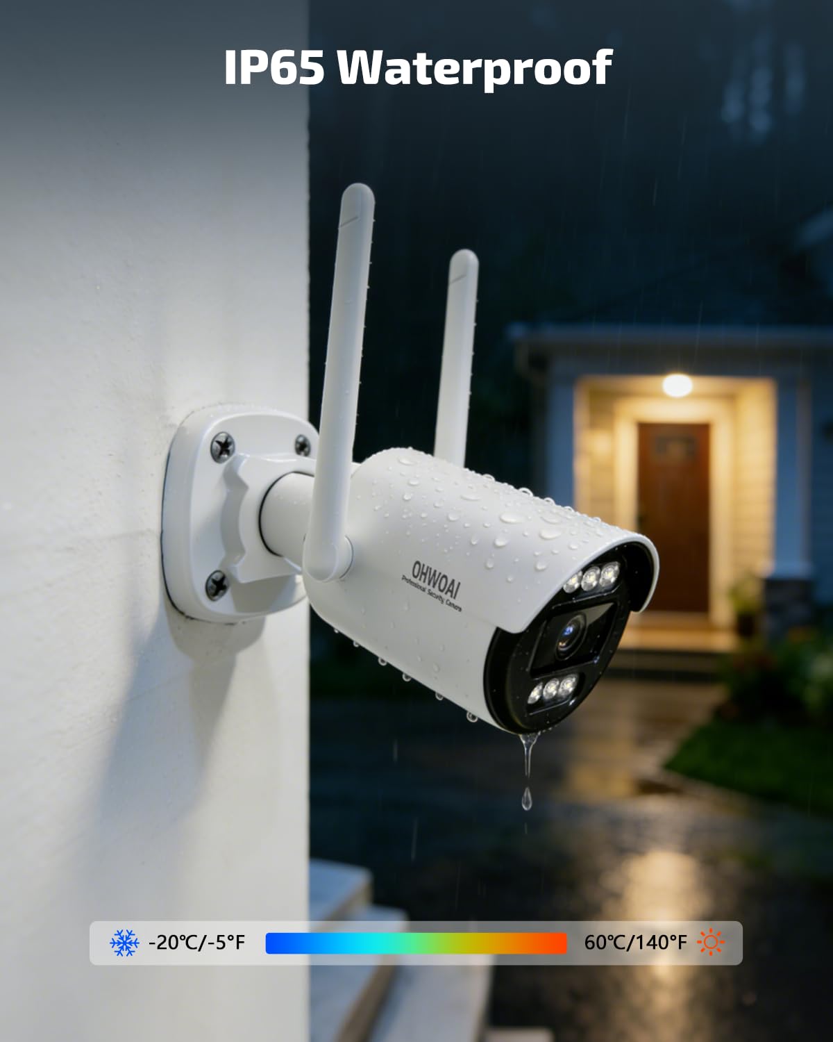 《130° Wide Angle & 2-Way Audio》Wireless Security Camera System Outdoor, WiFi Cameras Systems, Video Surveillance DVR Kits