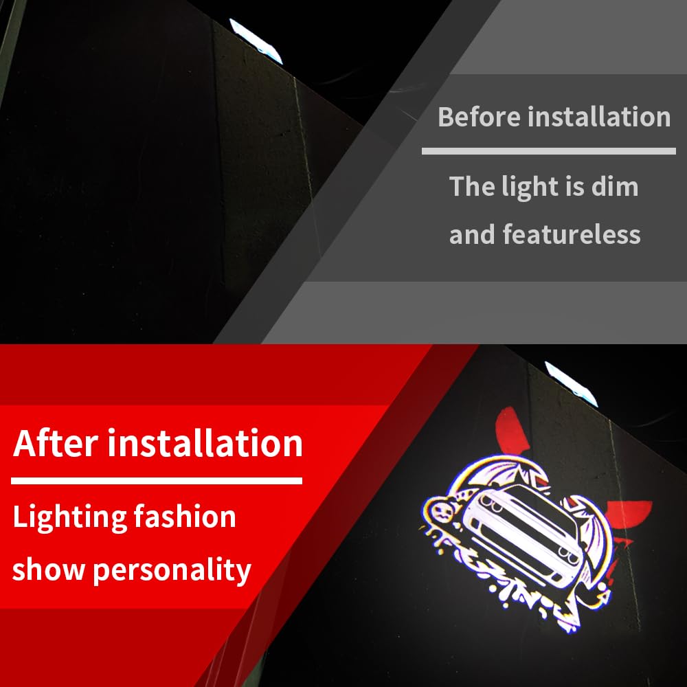 BuJinZeTui 2PCS Door Lights Logo LED Ghost Shadow Projection Light for Challenger 2015-Present, Color 04, Plastic