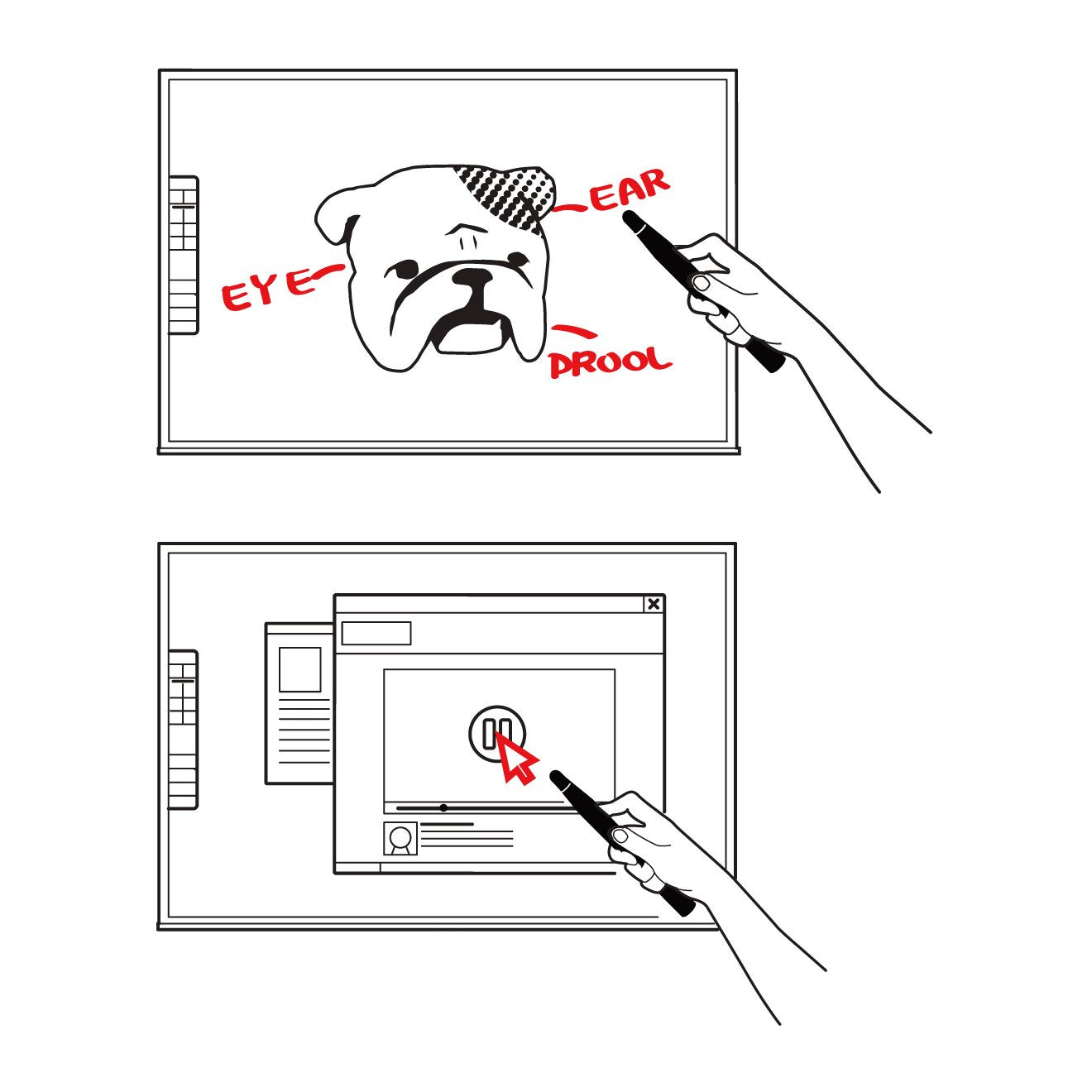IPEVO IW2 Wireless Interactive Whiteboard System. Teach from Home, Play at Home, Short Pen, Model Number: 5-876-1-01-00