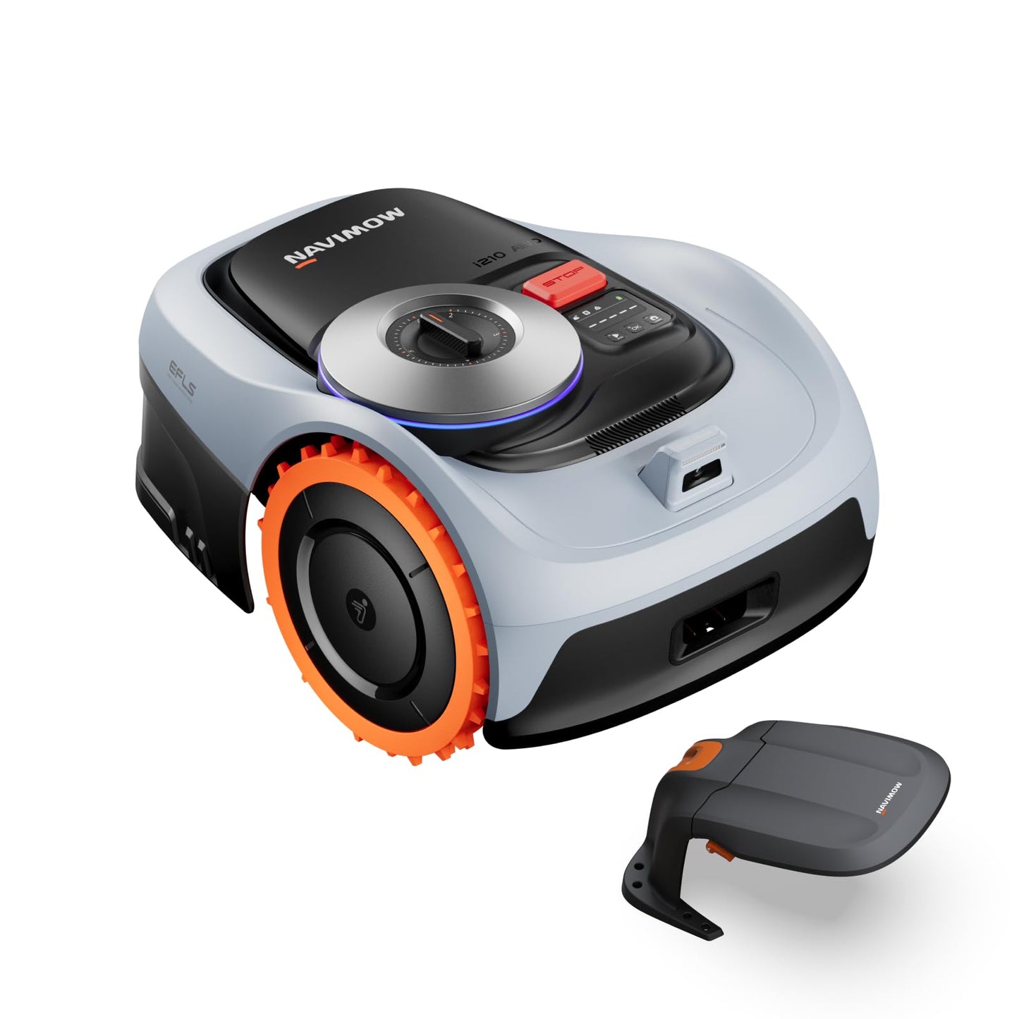 Segway Navimow i210 AWD Robot Lawn Mower Wire Free with Garage S, All-Wheel Drive for 45% Slopes, EFLS NRTK + Vision Auto Mapping, Covers 1/4 Acre (Garage Shipped Separately)