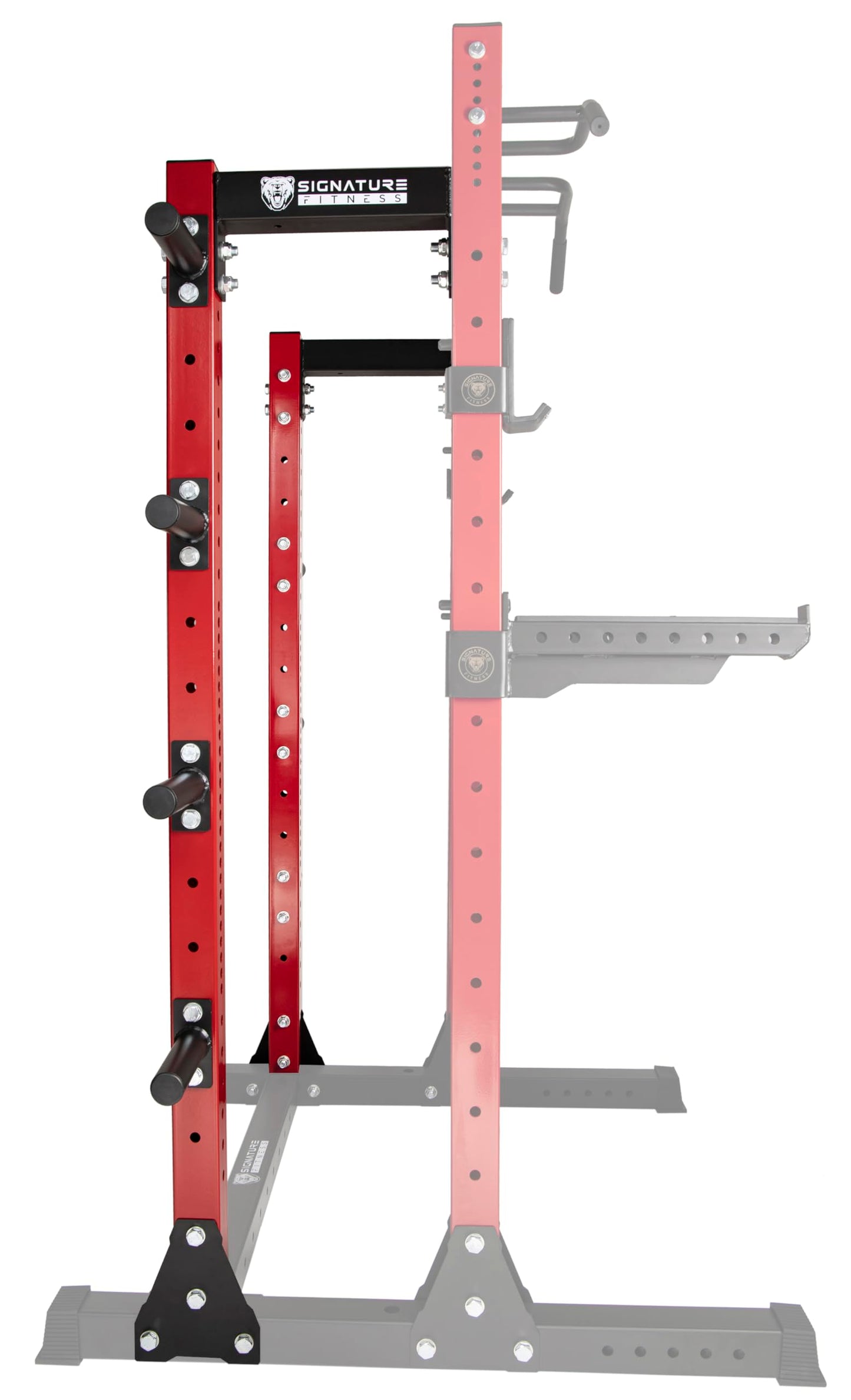 Signature Fitness Fitvids SF-SS1 1 – 000 Pound Capacity 3” x 3” Power Rack Squat Stand – Half Rack Convert Kit – Black