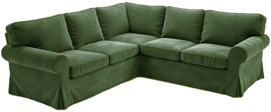 The Thick Cotton Ektorp 2 2 Sofa Cover Replacement Compatible with IKEA Ektorp Corner Or Sectional Sofa Slipcover. (Corduroy Green)