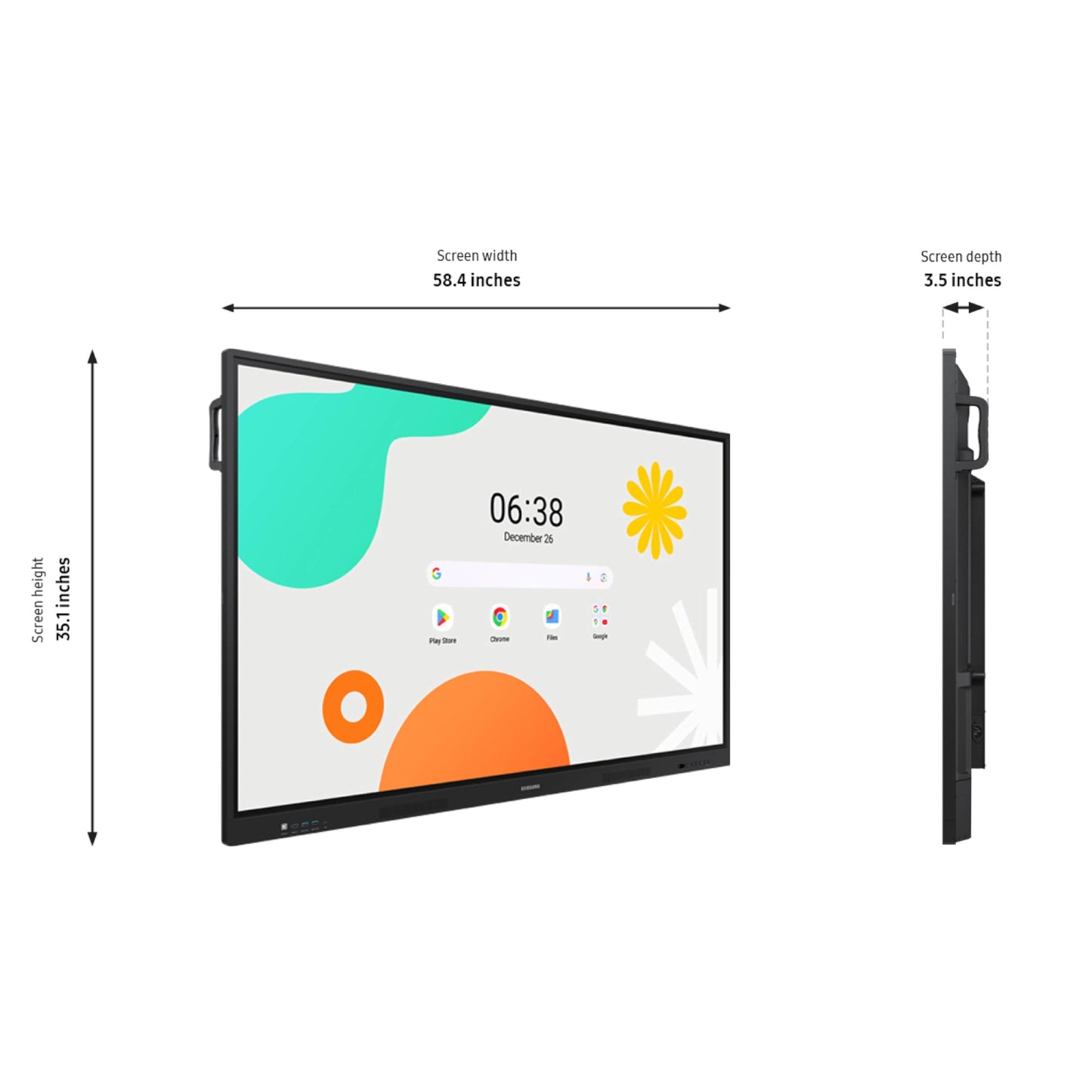 Samsung 65" Interactive Display Touch Screen Whiteboard WAF Series, Compatible with Android™ Devices, EDLA Certified, OPS Slot, Smart Wireless Sharing, LH65WAFWLGCXZA, 3,840 x 2,160 (Landscape)