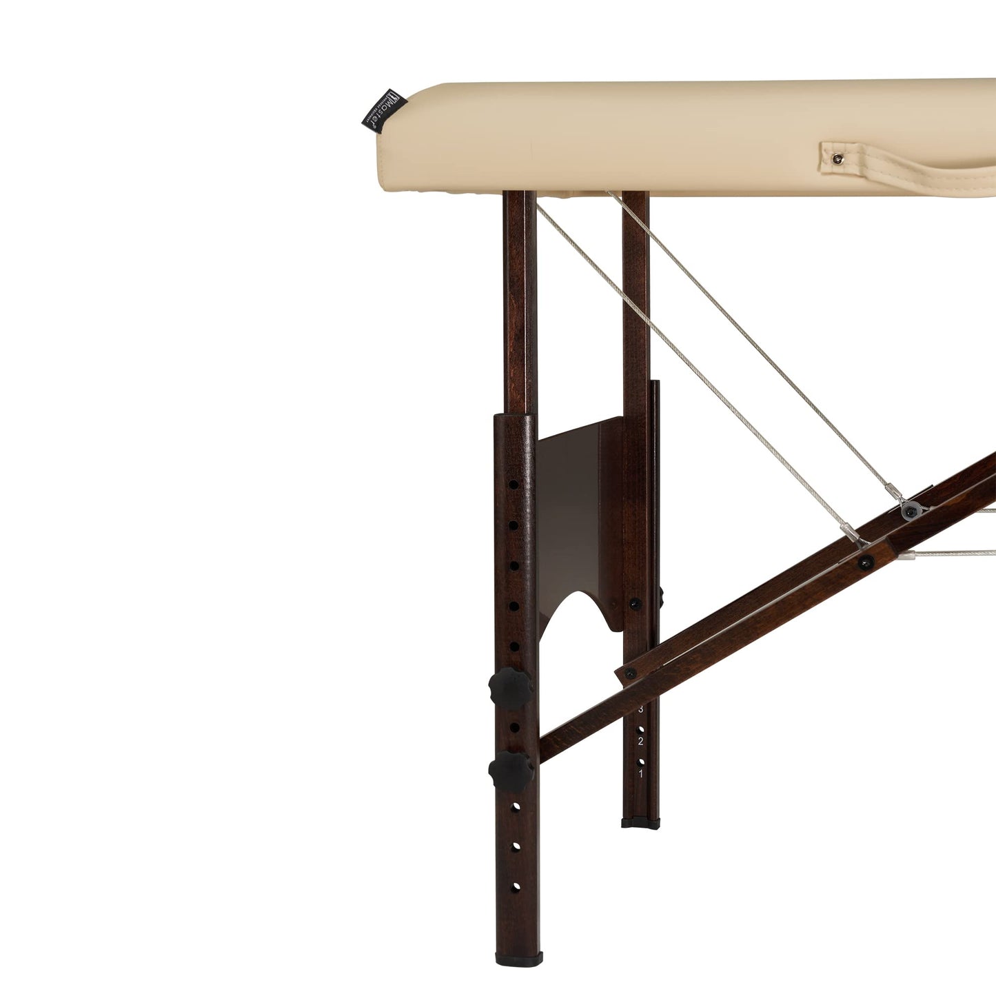 Master Massage 28" Argo Portable Massage Table in Cream with Walnut Legs- Spa Bed for Tabletop Exercise & Massage- Beauty Bed Tattoo Bed- Lash Table