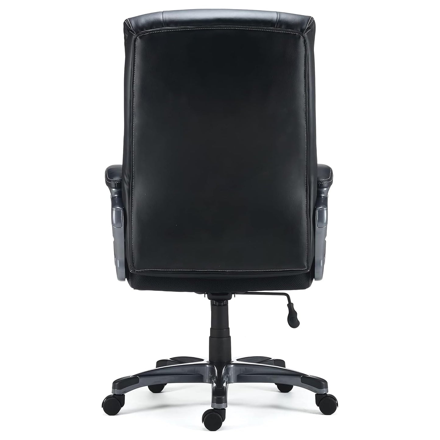 STAPLES Lockland Ergonomic Managers Office Chair, Big & Tall Cushioned, Adjustable Height, Metal Frame, Bonded Leather, for Workspace, Home, or Gaming, Black