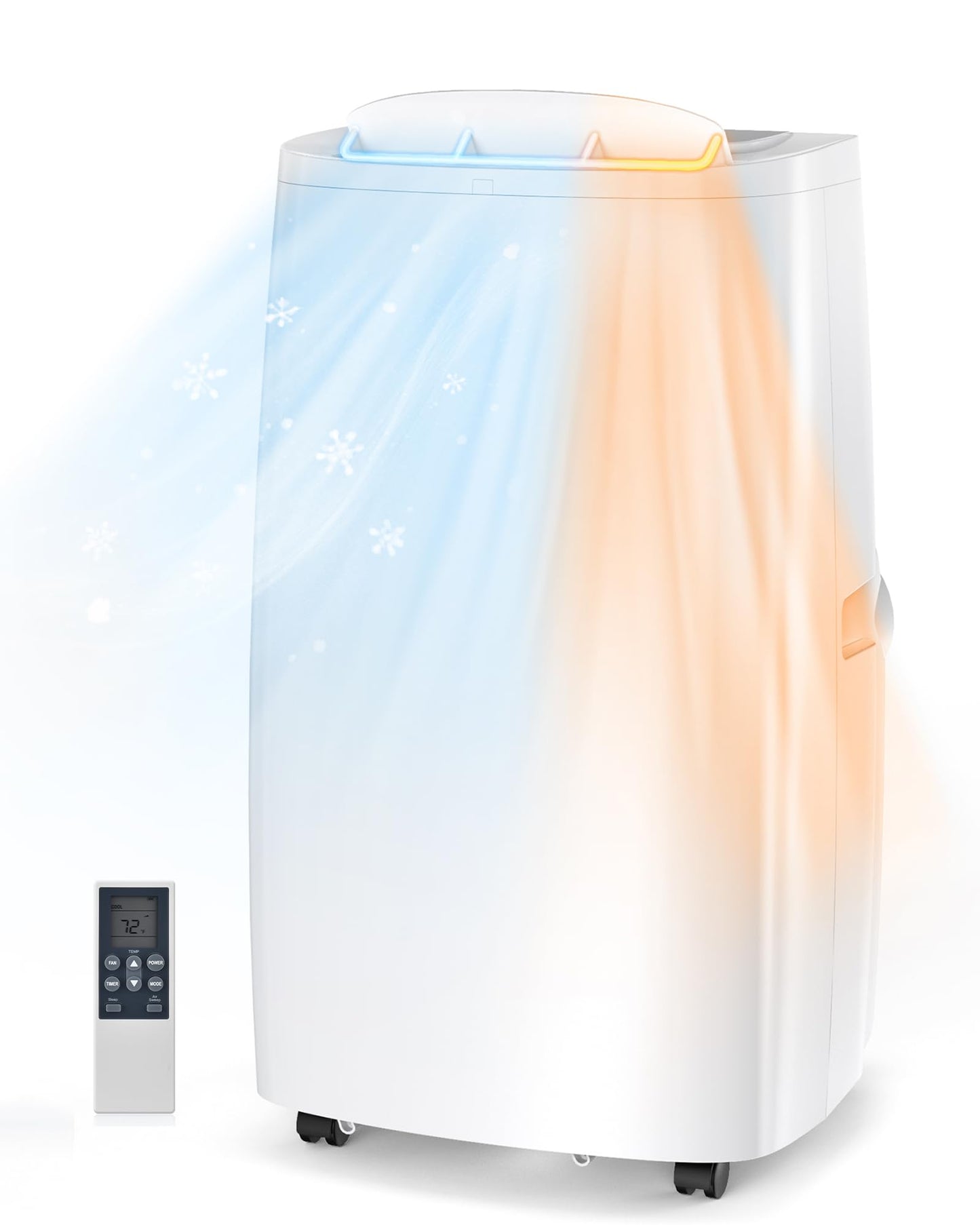 Air Choice 14,000 BTU Portable Air Conditioners, 5-in-1 Portable AC Unit with Cool, Heat, Dehumidifier, Fan, Sleep Mode, Auto Swing, Air Conditioner Portable for Large Room Up to 700 Sq. Ft, Remote