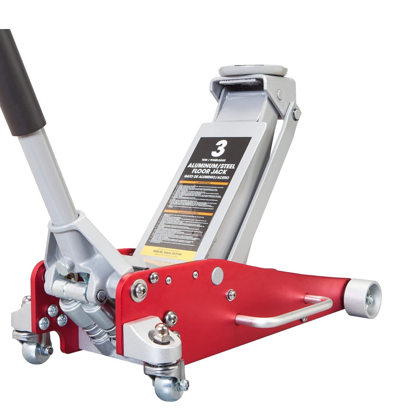 Big RED 3 Ton Floor Jack,Aluminum and Steel Hydraulic Low Profile Car Jack with Dual Piston Quick Lift Pump,Lightweight Racing Floor Jack for Vehicle,6,000 lb Capacity,Red,TAM830011L