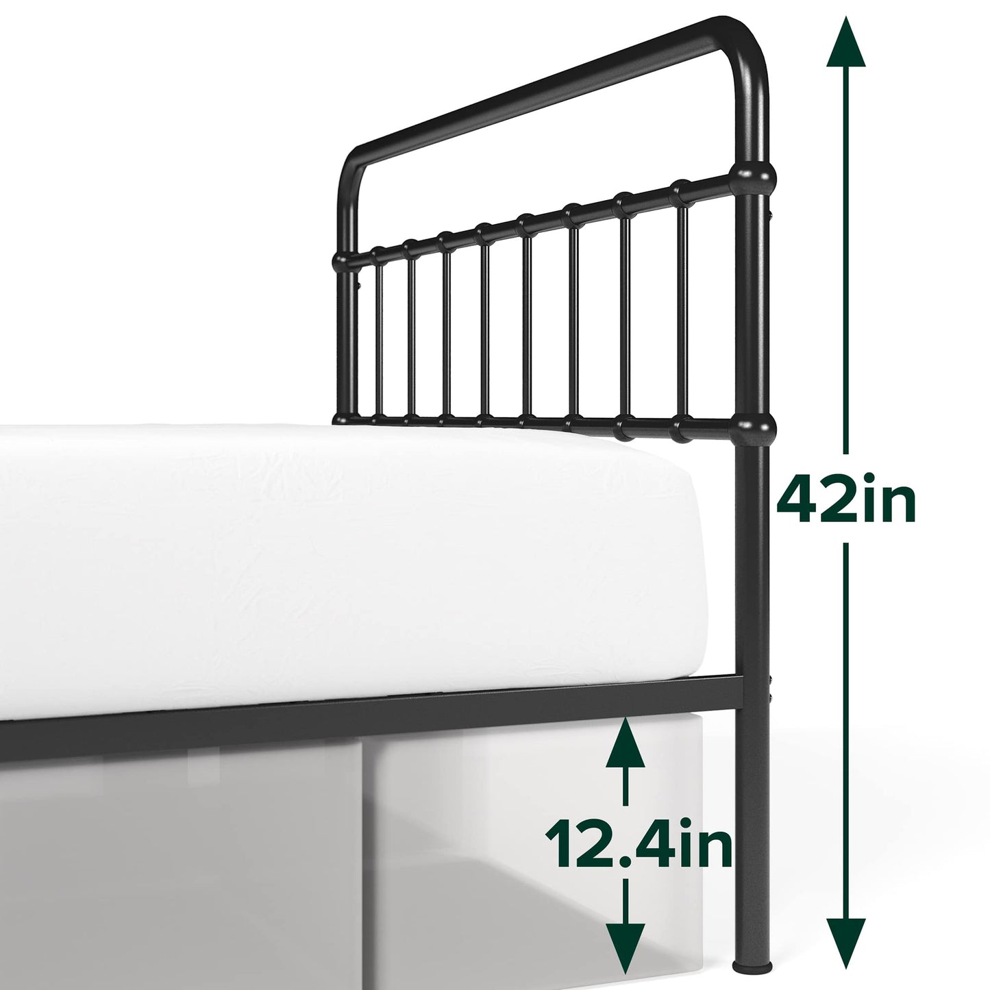 Zinus Florence Metal Platform Bed Frame, Mattress Foundation, No Box Spring Needed, Easy Assembly, Black, King
